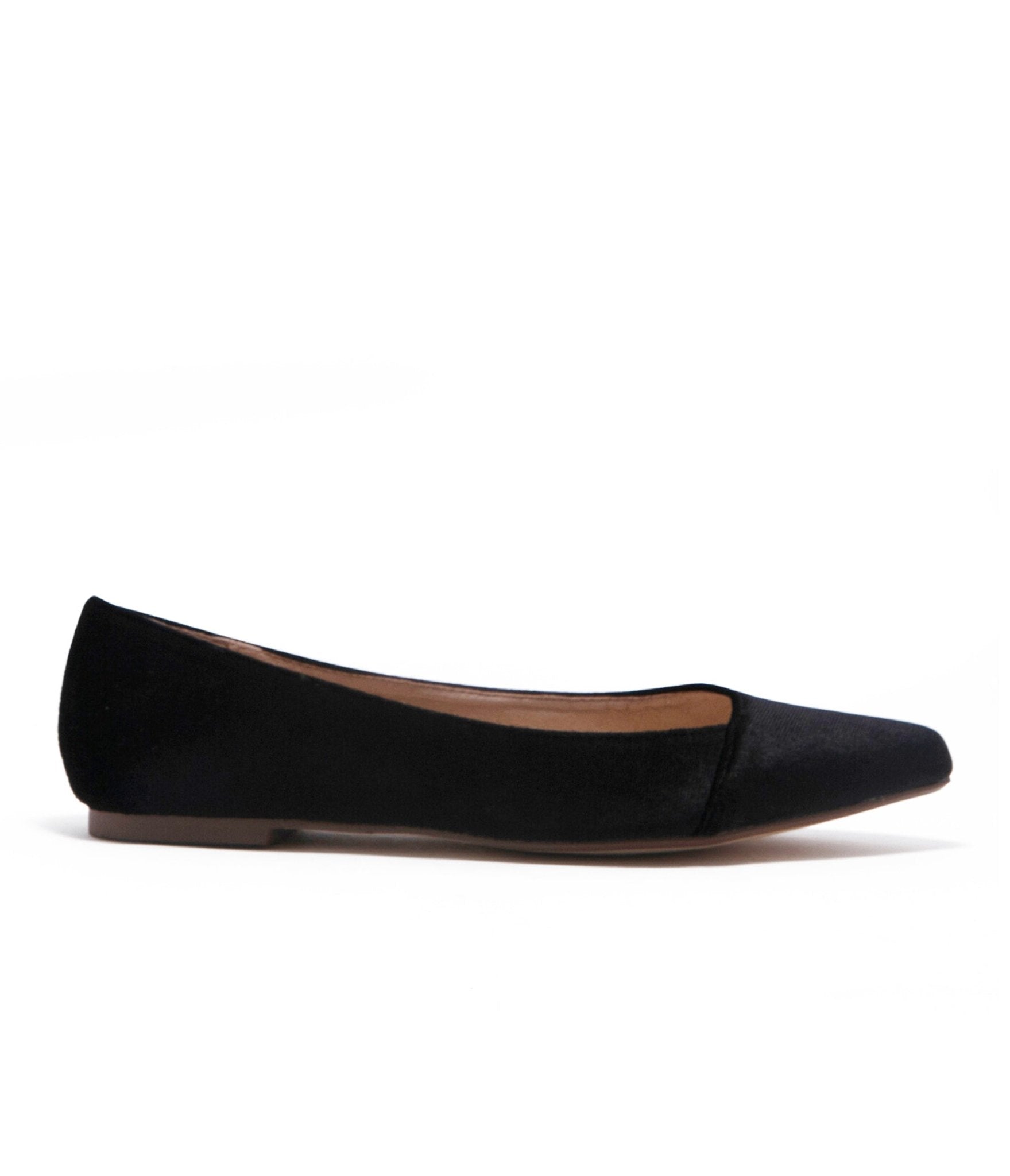 Chelsea Crew Women's Black Velvet Pammy Flats - Comfortable & Stylish Ballet Shoes for Casual Wear, Work & Special Occasions