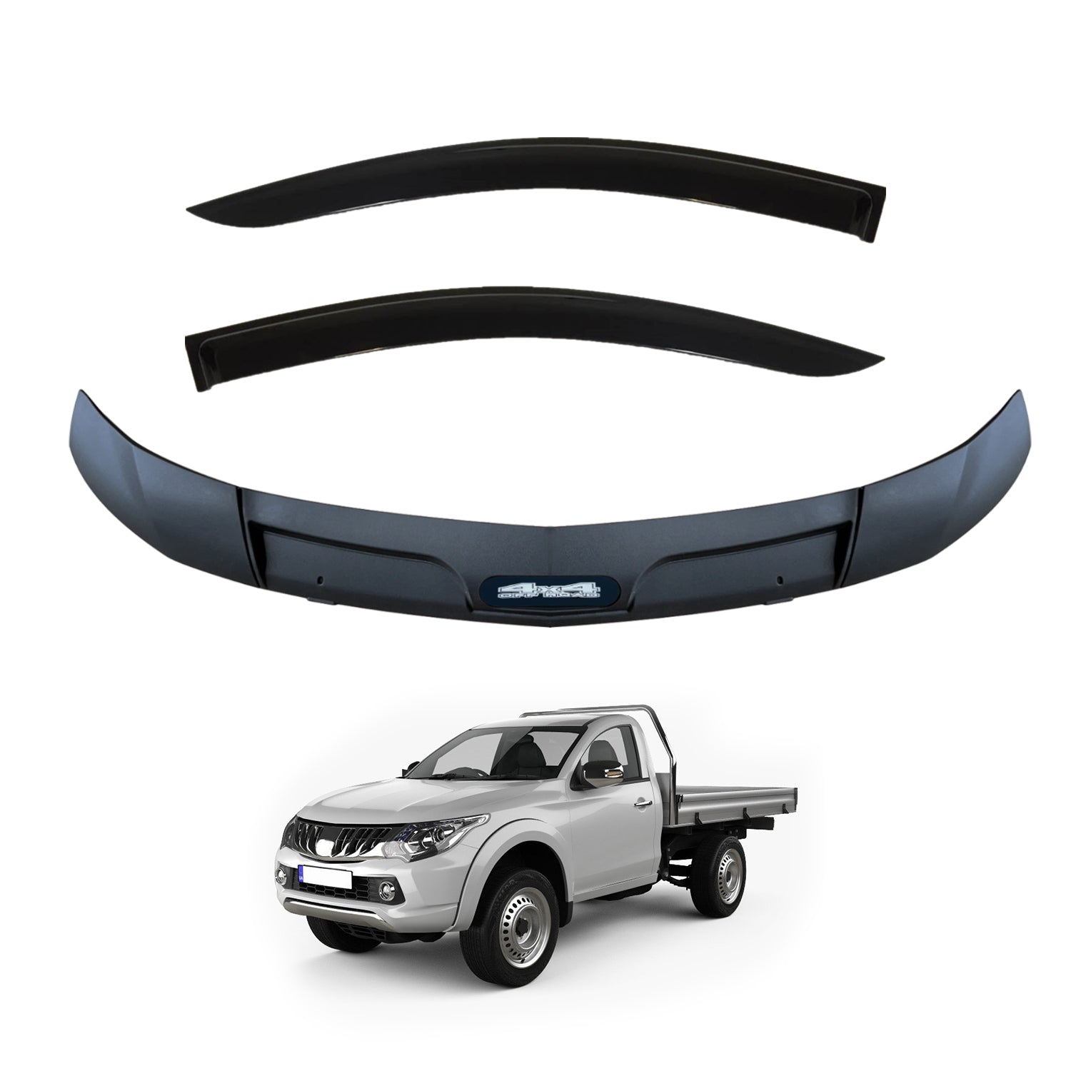 Weather Shields & Bonnet Protector for Mitsubishi Triton MQ Single Cab (2015-2018) - Durable Rain & Sun Protection for Off-Road Adventures & Daily Commute