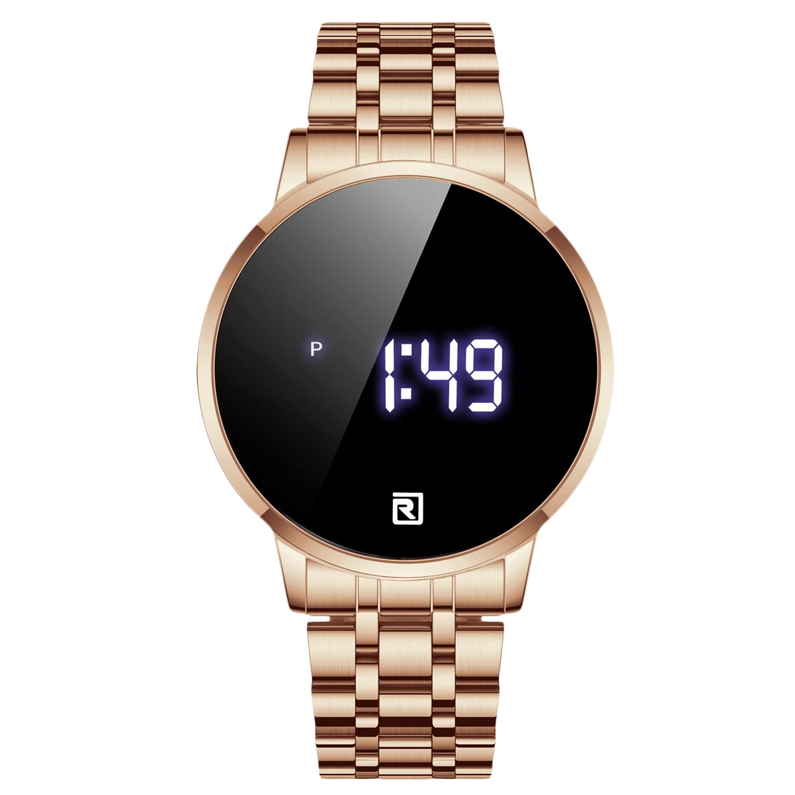 RORIOS Men's Digital Sports Watch - Touch Screen Smartwatch with Stainless Steel Band, Waterproof Fitness Tracker for Running, Swimming & Outdoor Activities
