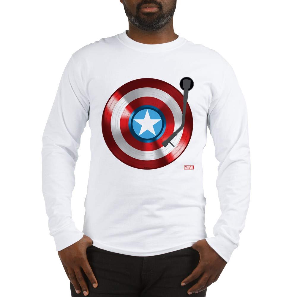 Captain America Shield Long Sleeve T-Shirt - Marvel Superhero Graphic Tee for Men & Women - Comfortable Cotton Apparel for Cosplay, Comic Con & Everyday Wear