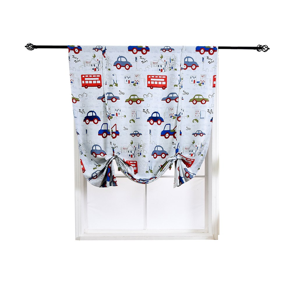 ELEOPTION Thermal Insulated Blackout Curtains for Small Windows - Car Pattern Design, 24