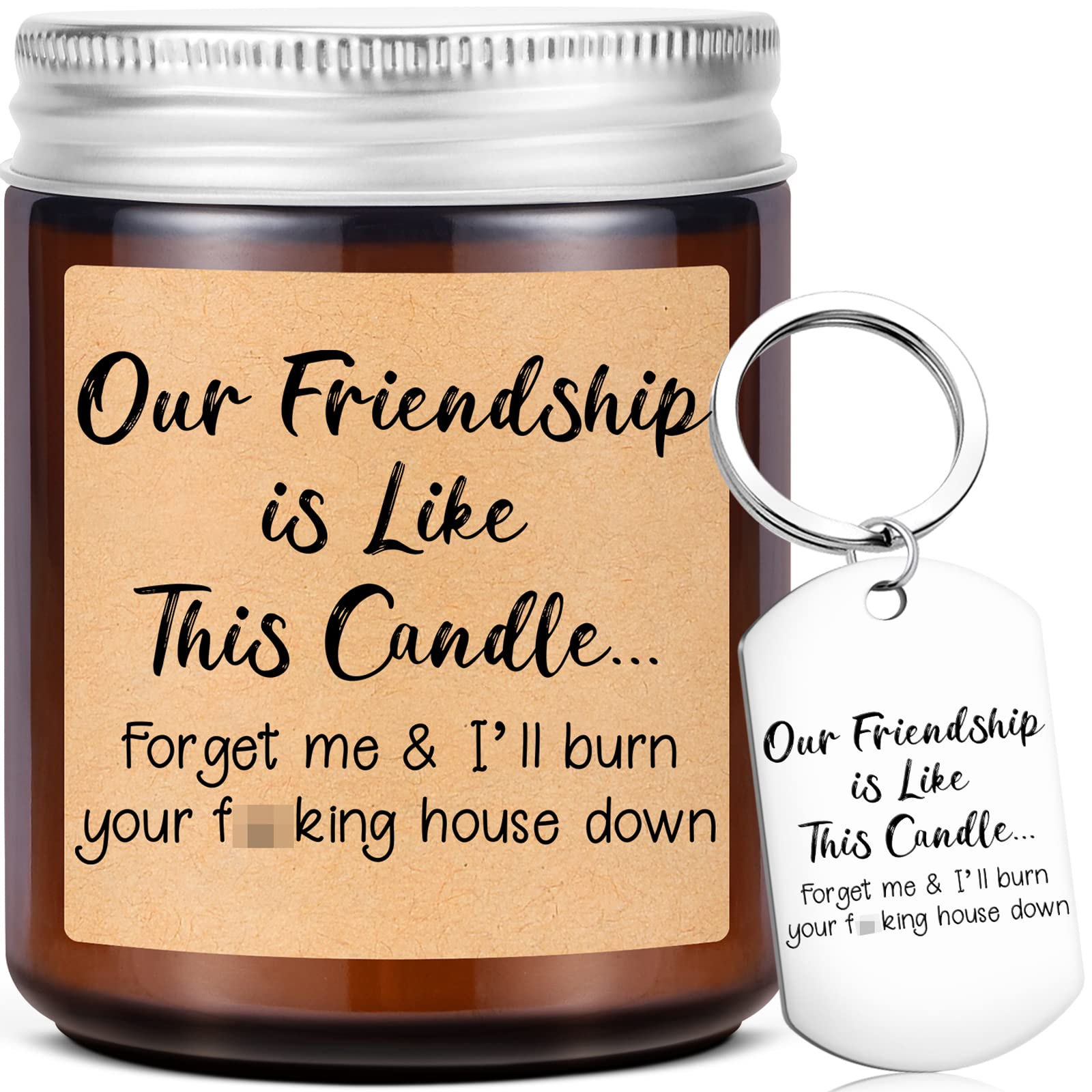 Best Friendship Gifts for Women - Lavender Scented Candle (Brown) | Birthday, Going Away & BFF Presents | Relaxing Aromatherapy Gift for Best Friends, Sisters & Coworkers | Perfect for Home, Office & Spa Relaxation
