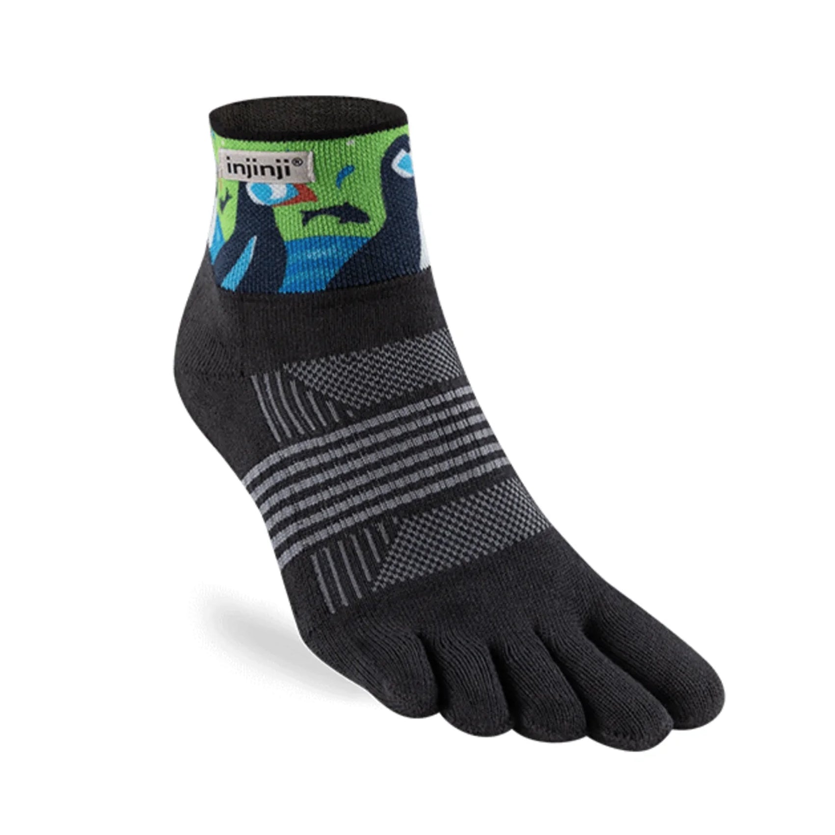 Injinji Trail Artist Designed Mini Crew Socks for Women - Breathable Toe Socks for Hiking, Running & Outdoor Activities