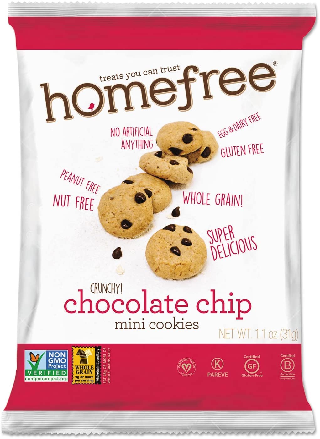 Gluten Free Chocolate Chip Mini Cookies - 1.1 Oz Individual Packs (30 Count) | Perfect for School Lunches, Office Snacks & On-the-Go Treats