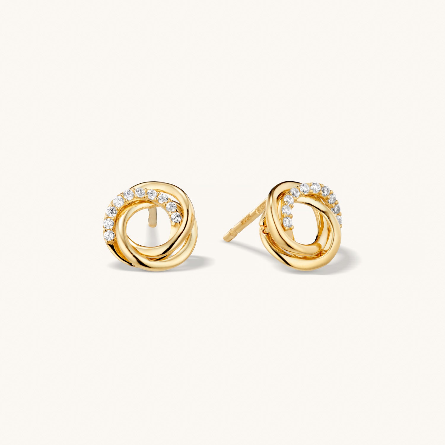 Solid Gold Eternity Stud Earrings for Women - 14K/18K Yellow/White/Rose Gold Minimalist Hoop Earrings - Perfect for Everyday Wear, Gift Giving & Special Occasions