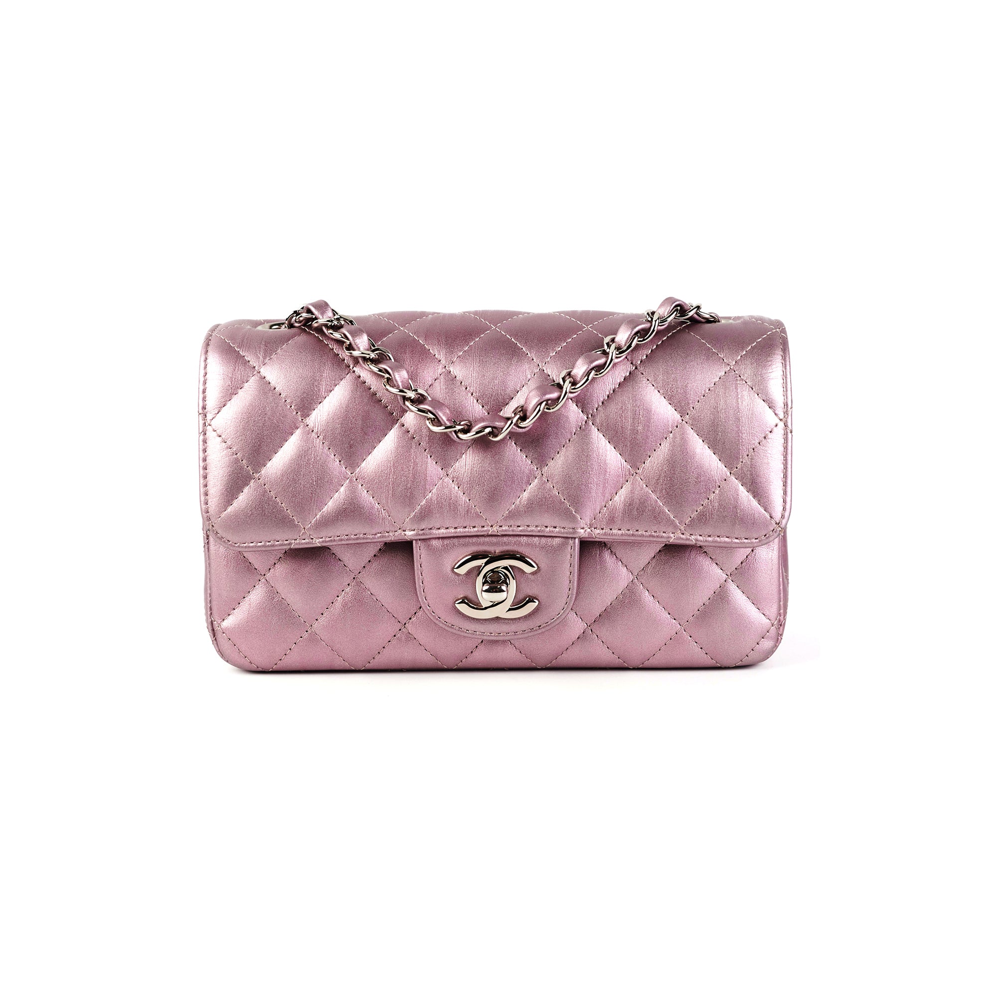 Chanel Mini Rectangular Iridescent Purple Crossbody Bag - Luxury Designer Handbag for Women | Perfect for Evening Parties, Date Nights & Special Occasions