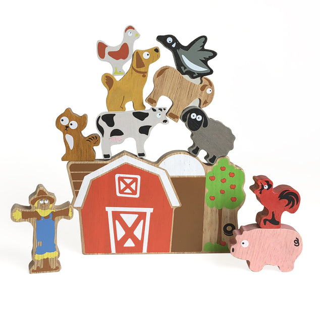 Begin Again Balance Barn Family Game & Playset - Fun Wooden Stacking Toy for Kids, Perfect for Family Game Nights & Preschool Learning Activities