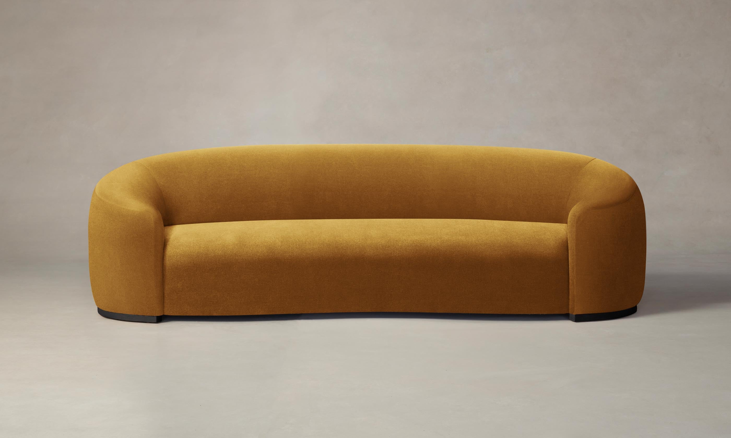 Luxury Mohair Amber Chelsea Sofa - Mid-Century Modern Velvet Upholstered Living Room Couch for Home & Office Decor