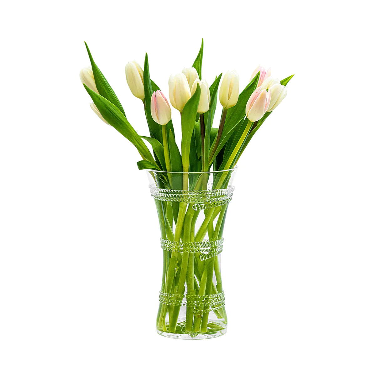 Juliska Ella Corset Vase - Handcrafted Glass Flower Vase for Home Decor, Wedding Centerpieces & Tabletop Arrangements