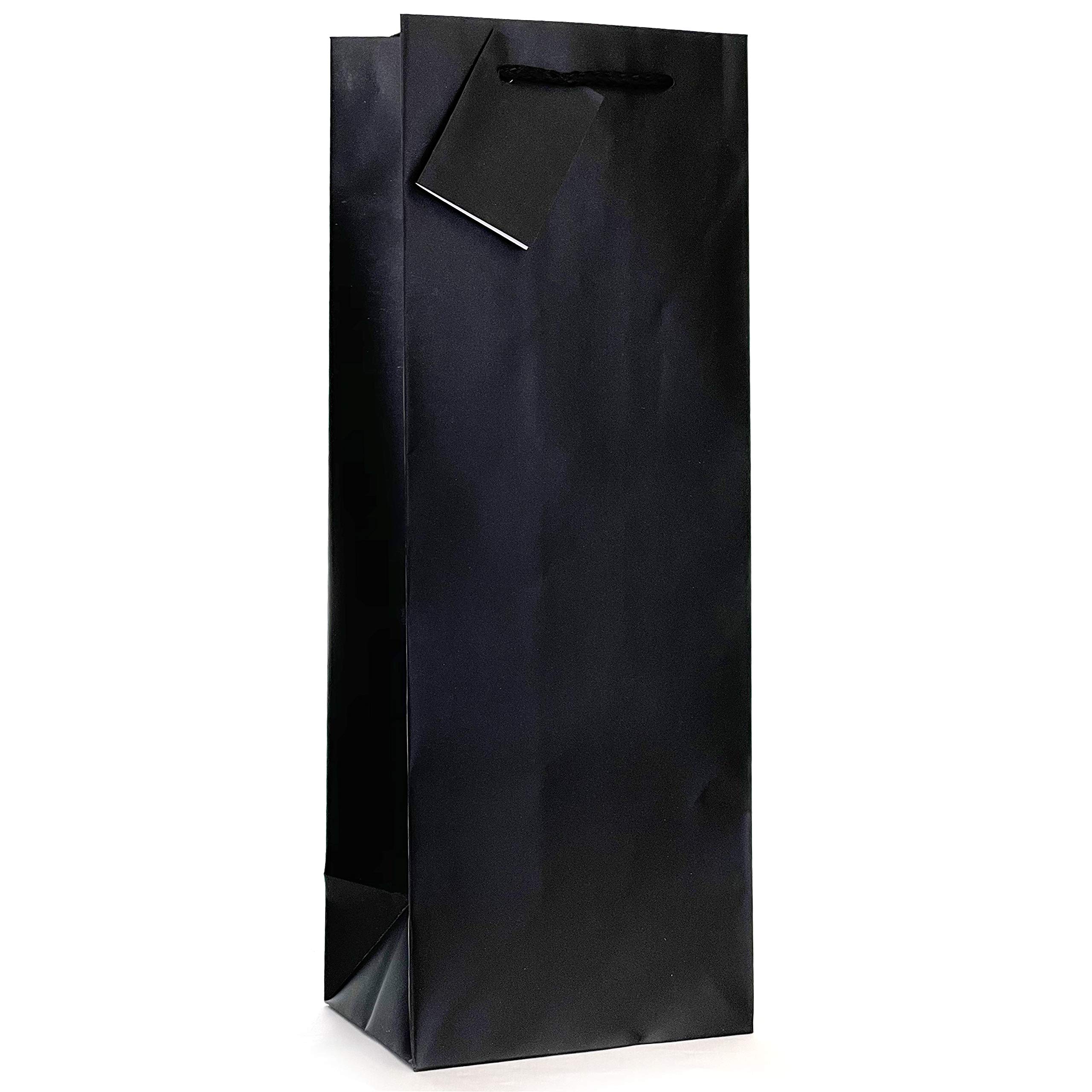 Allgala 12 Pack Black Wine Bottle Gift Bags with Handles - 14x5x4 Inch Elegant Party Favor Bags for Birthday, Wedding, Baby Shower, Christmas & Holiday Celebrations - Perfect for Gifting Wine, Champagne or Special Presents
