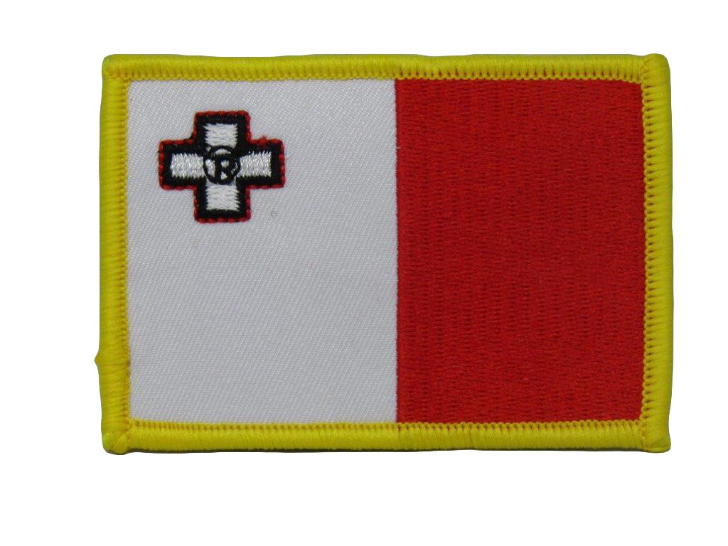 AES Malta Country Flag Iron On Patch - Embroidered Sew-On or Iron-On Applique for Jackets, Bags & DIY Crafts - Perfect for Travel, National Pride & Costume Design
