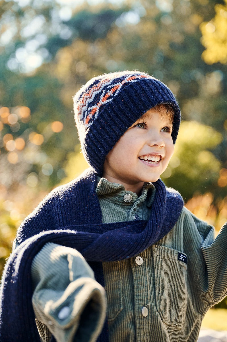 Barts Jekobe Kids Winter Hat - Warm Fleece-Lined Beanie for Boys & Girls - Navy Blue - Perfect for Snow Play, Skiing & Outdoor Winter Activities