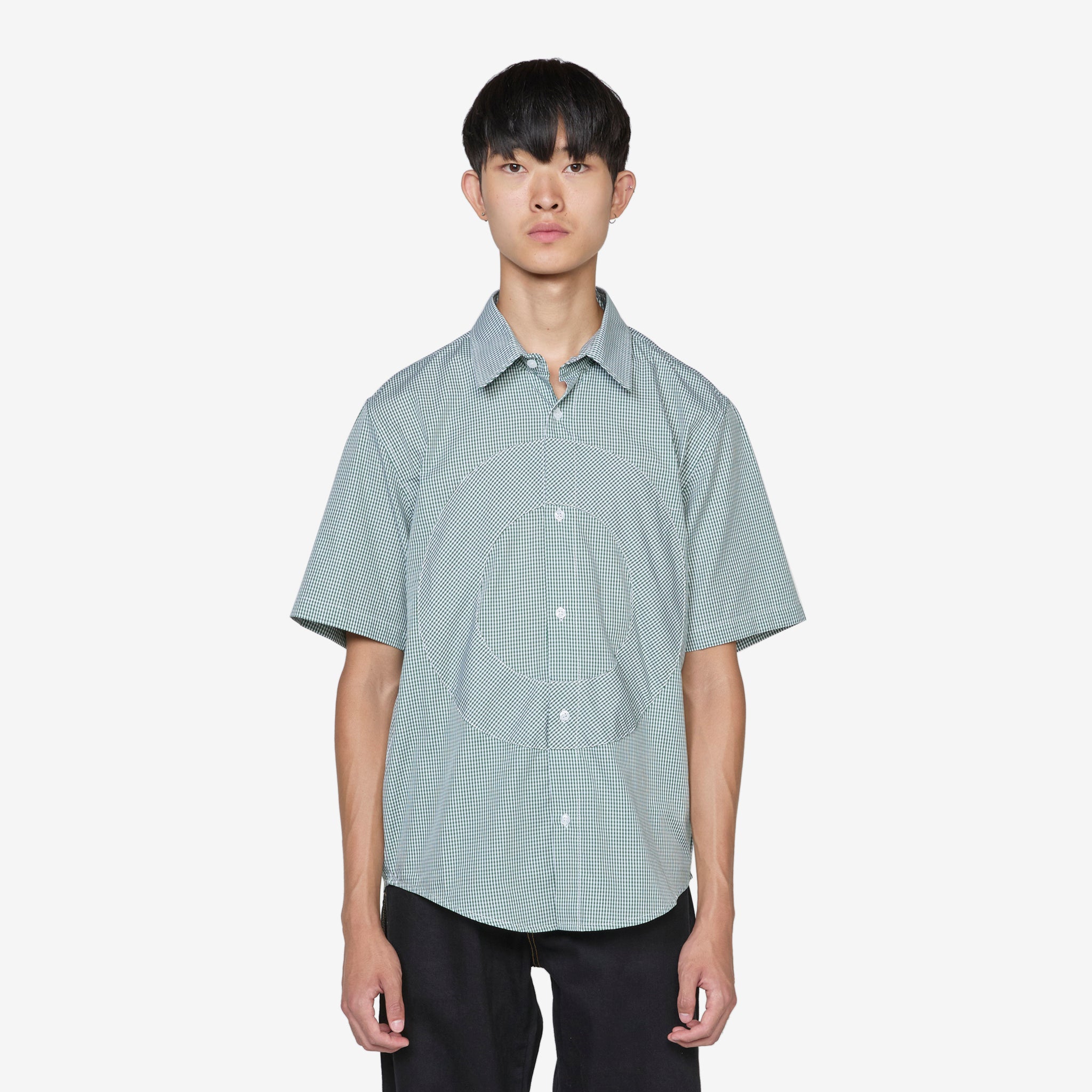 Stylish Green and White Gingham Short Sleeve Shirt for Men | Casual Summer Outfit Essential | Perfect for Beach, Picnic & Outdoor Activities