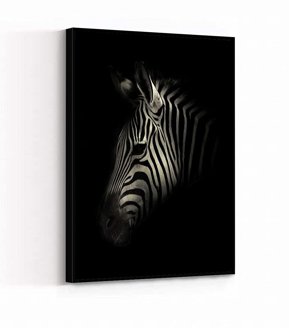Black and White Animal Art Poster - Zebra & Grassland Wildlife Wall Decor - High Definition Printing 16x24 Inches - Perfect for Bathroom, Bedroom & Living Room Wall Art
