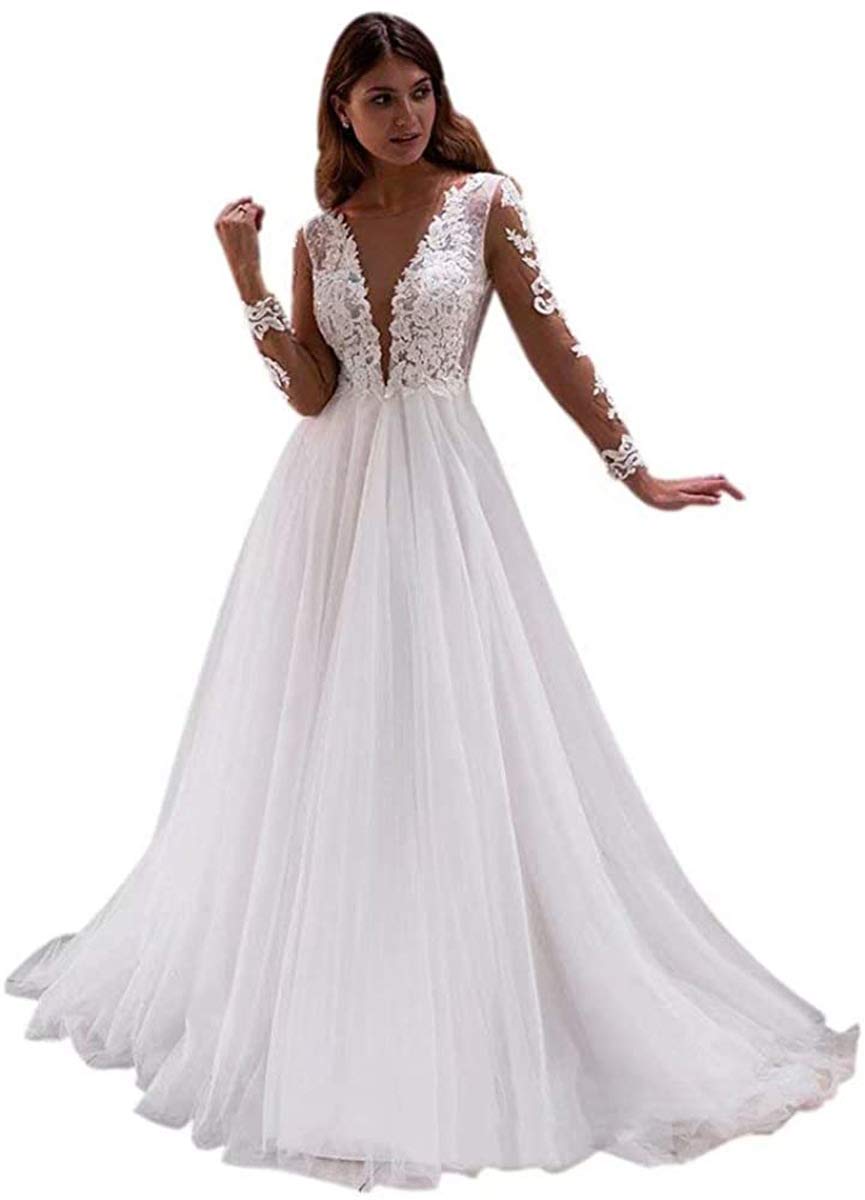 Elegant Off Shoulder Lace Wedding Dress for Bride 2024 - Short Sleeve A-Line Bridal Gown for Women | Perfect for Beach, Garden & Outdoor Ceremonies
