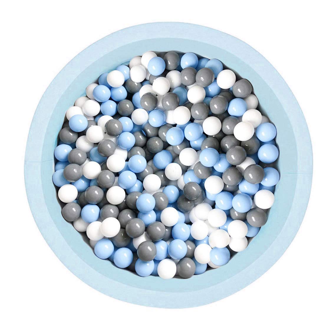 LA FEIER Deluxe Foam Ball Pit with 200 Balls - Soft Toddler Playpen for Kids & Babies, Indoor/Outdoor Play Toy for Sensory Development, Birthday Parties & Daycare Fun (Blue)