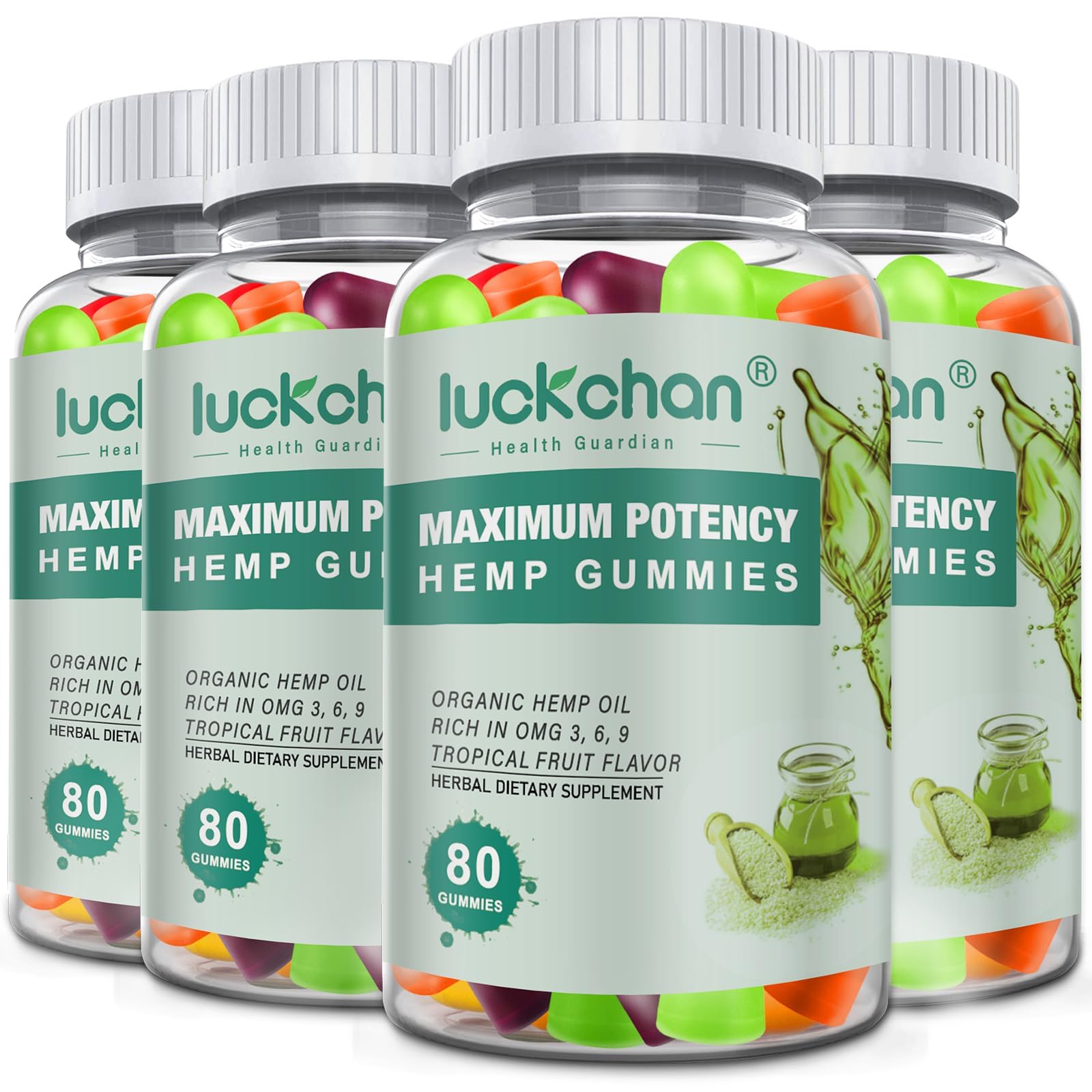 (4 Packs) Premium High Potency Hemp Gummies - 1000mg Pure Organic Hemp Oil Extract - Natural Stress Relief & Sleep Aid for Adults - Made in USA - Perfect for Nighttime Relaxation & Daily Wellness Support