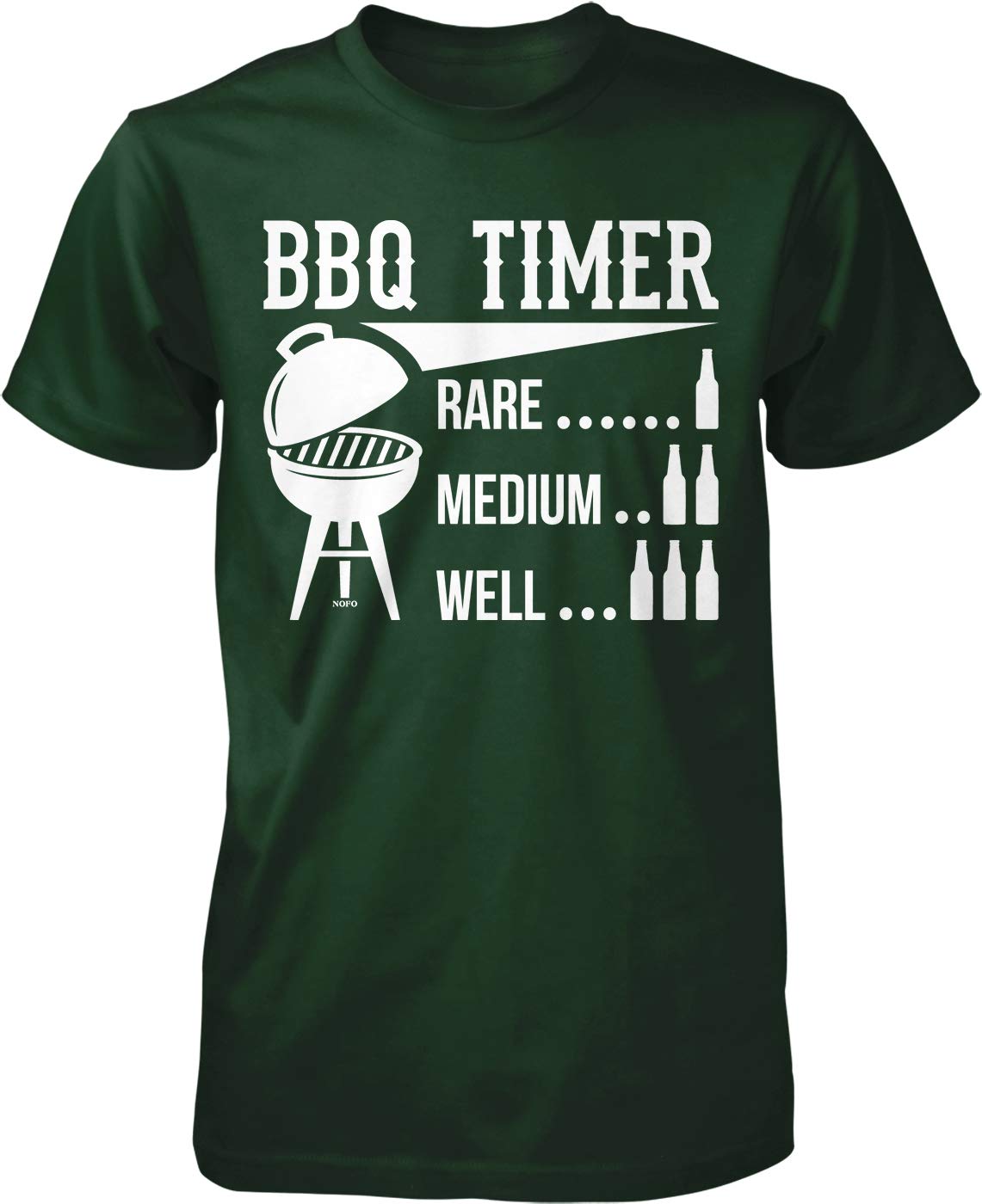 Premium Hoodteez BBQ Timer Graphic T-Shirt for Men - Rare, Medium, Well Done Steak Design - Perfect for Grilling, BBQ Parties & Casual Wear