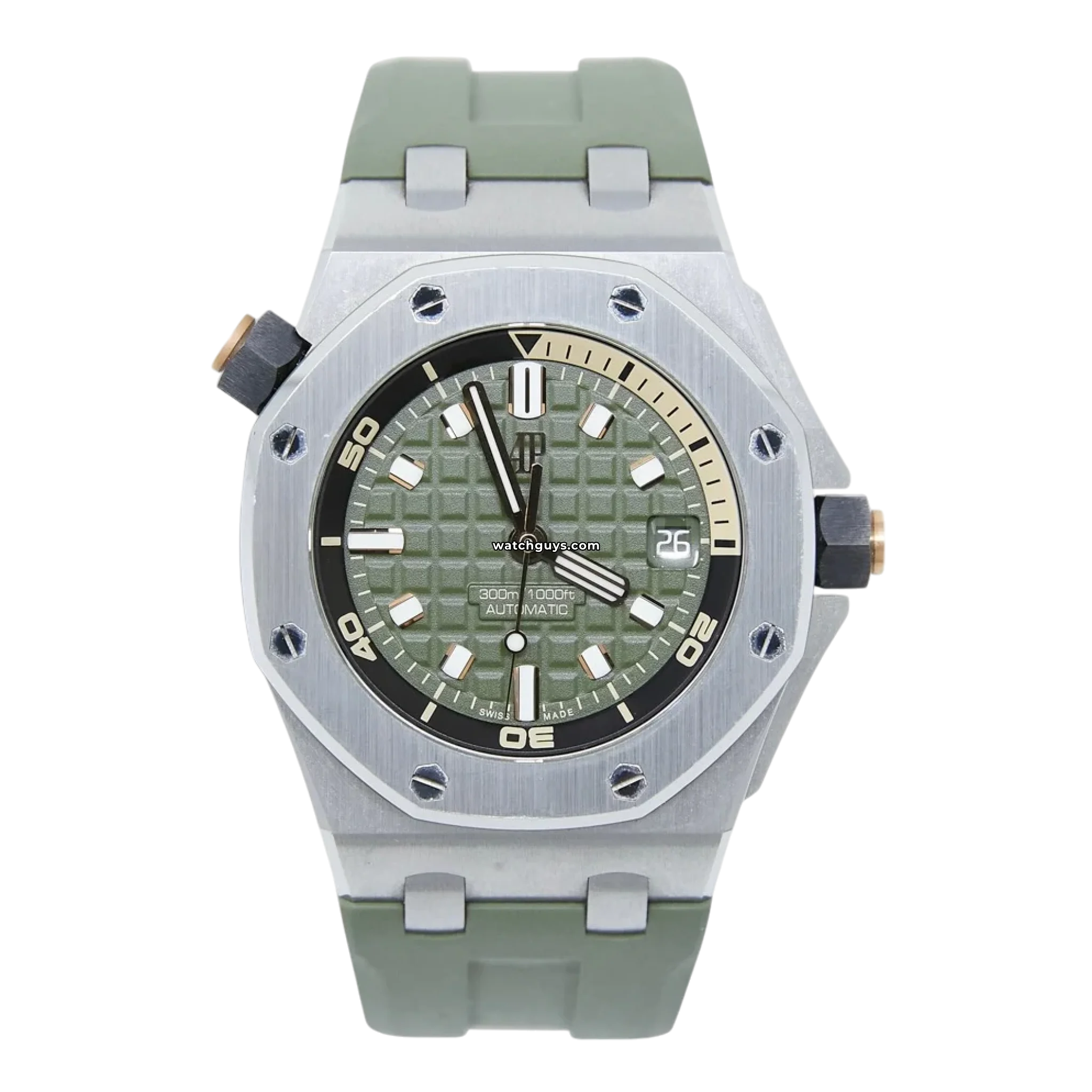 Audemars Piguet Royal Oak Offshore Diver 15720ST.OO.A052CA.01 Green Stainless Steel Luxury Watch - Perfect for Diving, Business Meetings & Special Occasions
