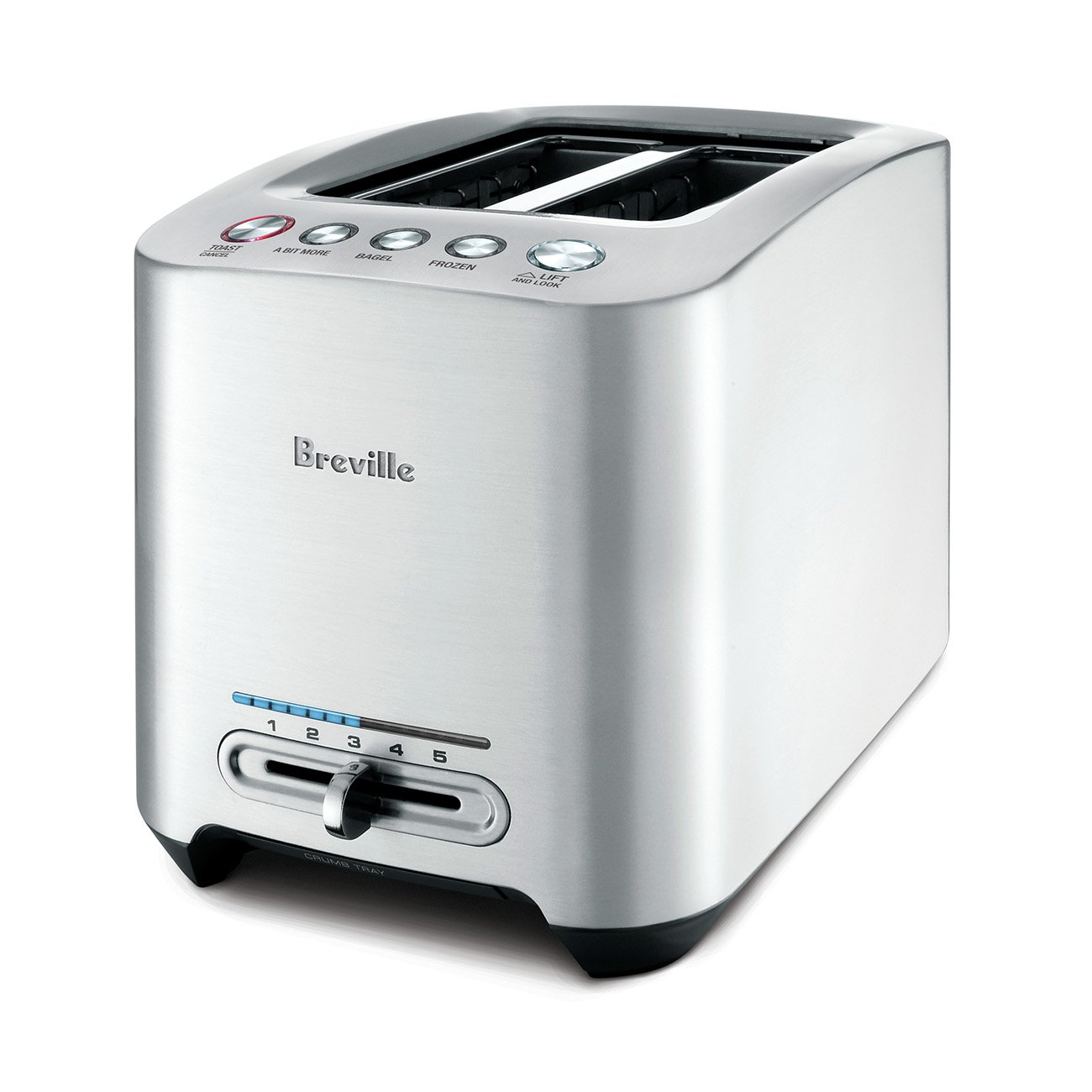 Breville BTA820BSS1BCA1 2-Slice Smart Toaster - Brushed Stainless Steel, Extra-Wide Slots, 6 Shade Settings, Reheat & Defrost Functions - Perfect for Bagels, Artisan Bread & Quick Breakfasts