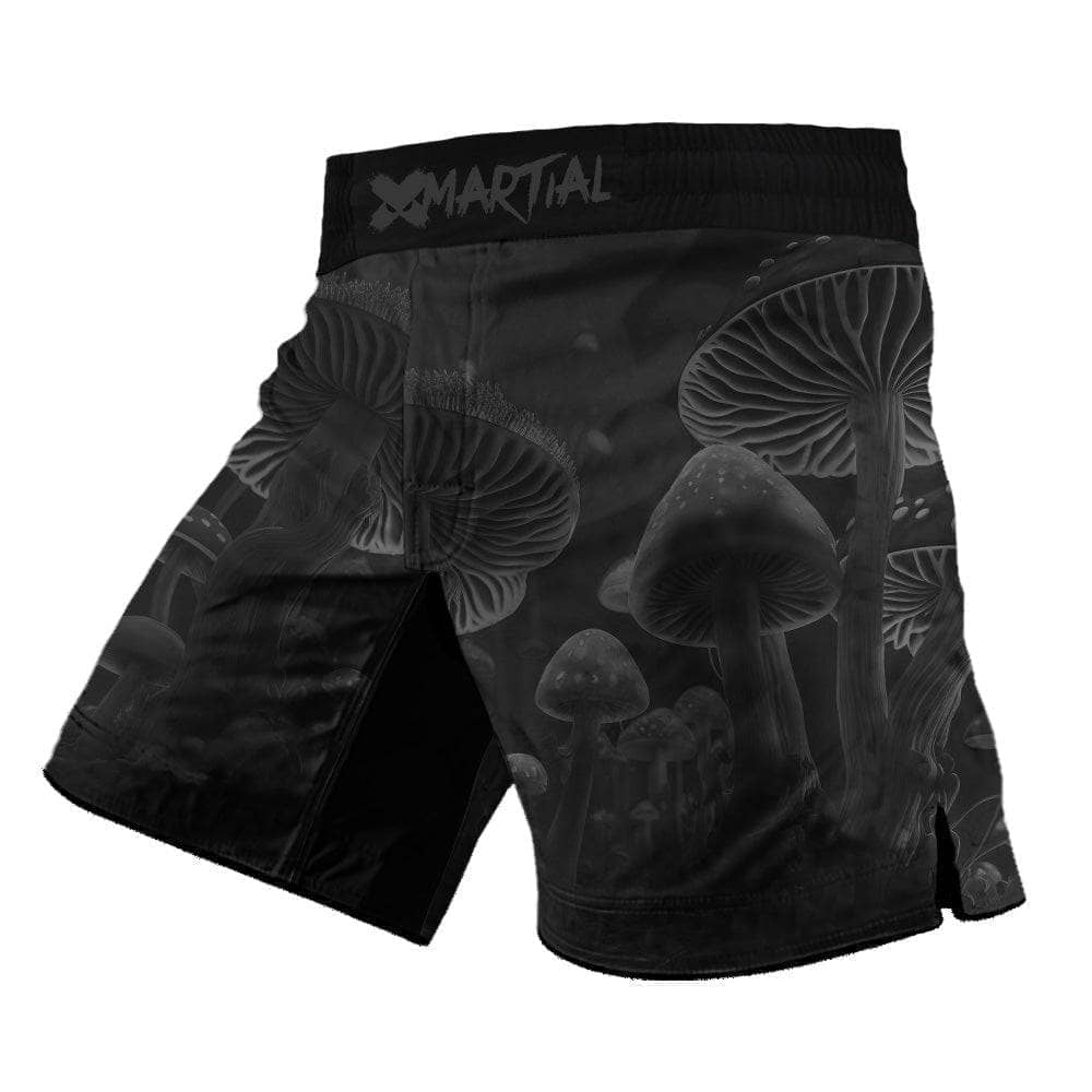 Kids Grappling Shorts - Black & Indigo Mushroom X Tech 25 Series | MMA BJJ Training & Competition Shorts for Youth