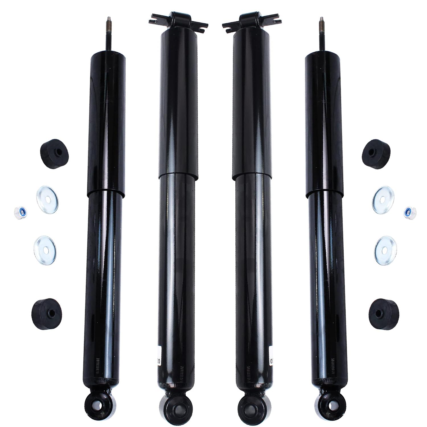 Detroit Axle Front & Rear Shock Absorbers for 2007-2017 Jeep Wrangler JK - Complete 4-Piece Suspension Kit (Fits 2008-2016 Models) - Off-Road & Daily Driving Replacement Shocks