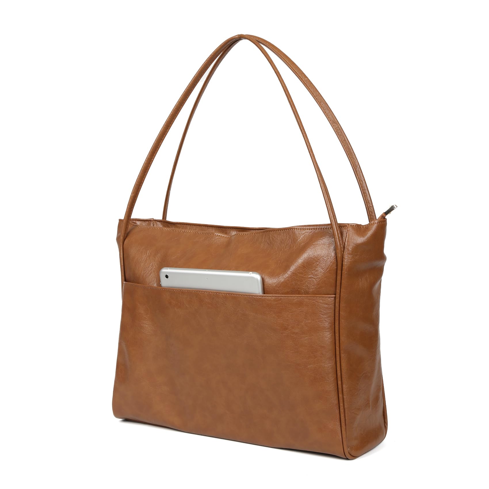 Stylish Vegan Leather Tote Bag for Women - Zippered Work Purse & Shoulder Handbag - Perfect for Office, Travel & Everyday Use
