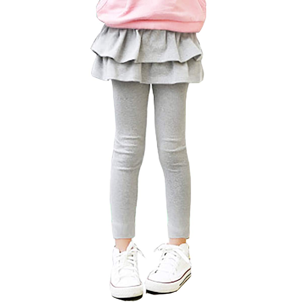 RieKet Girls Leggings with Skirt - Warm Tutu Pants for Kids Age 2-14 Years | Soft & Comfortable Winter Leggings for School, Dance, Playtime & Everyday Wear