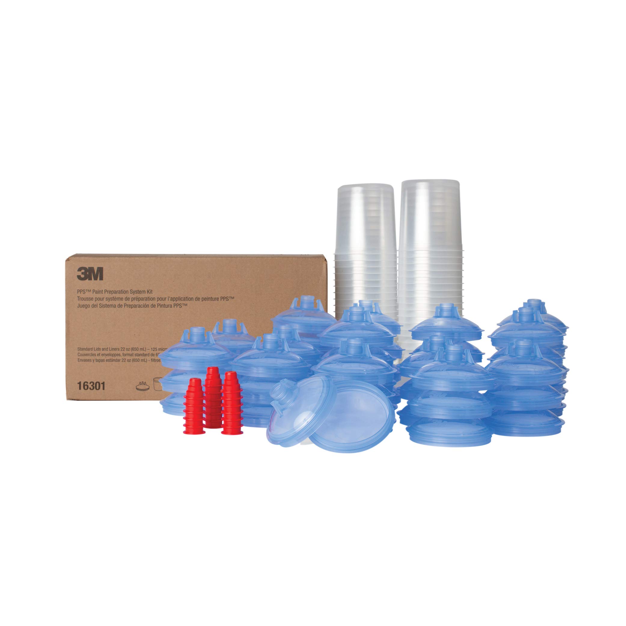 3M PPS (Original Series) Paint Spray Gun Kit - 22 oz Capacity, 125-Micron Filter, Includes 50 Cup Lids & Liners, 20 Sealing Plugs - Perfect for Automotive Painting, Furniture Refinishing & Home DIY Projects