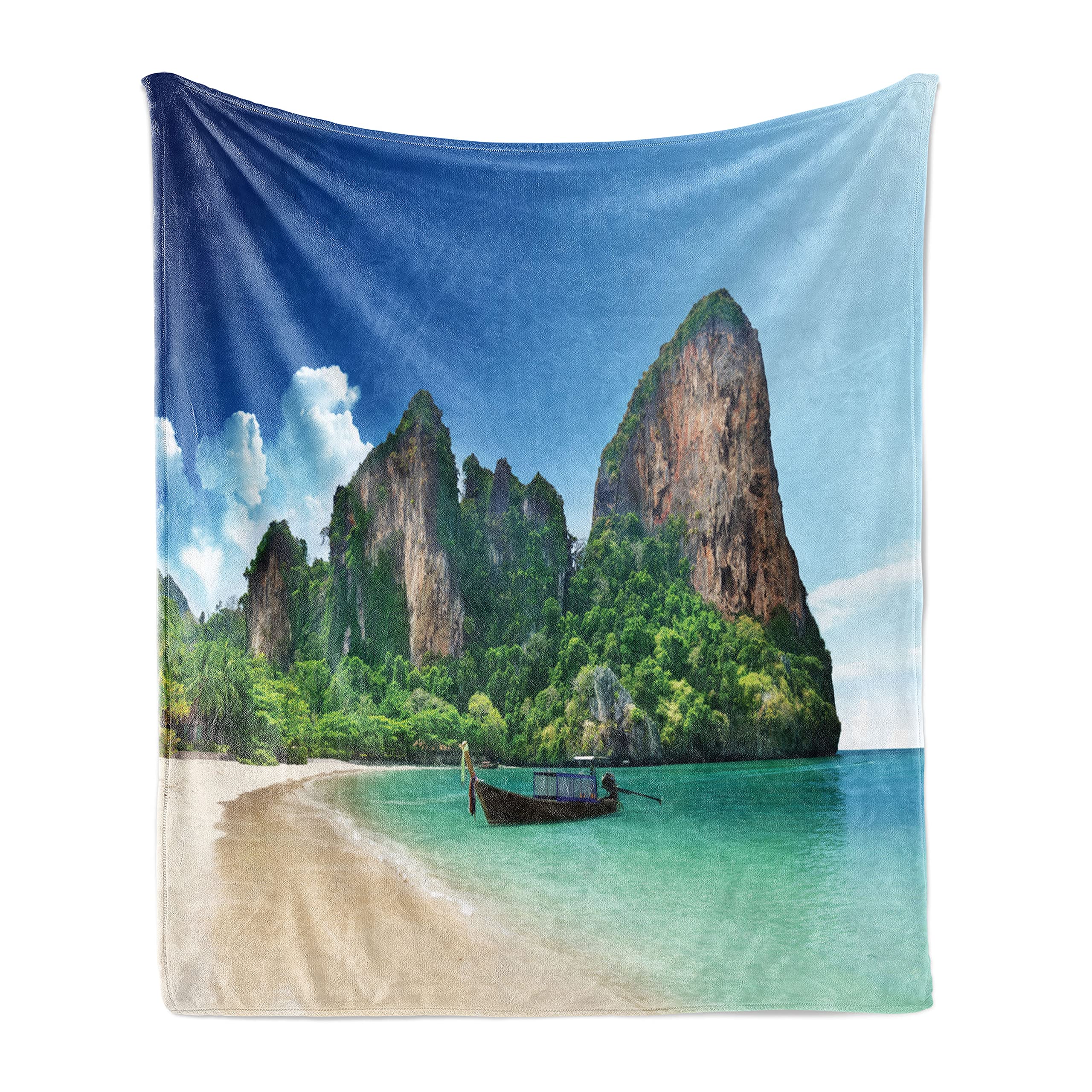 Ambesonne Tropical Throw Blanket - Soft Flannel Fleece Blanket 50