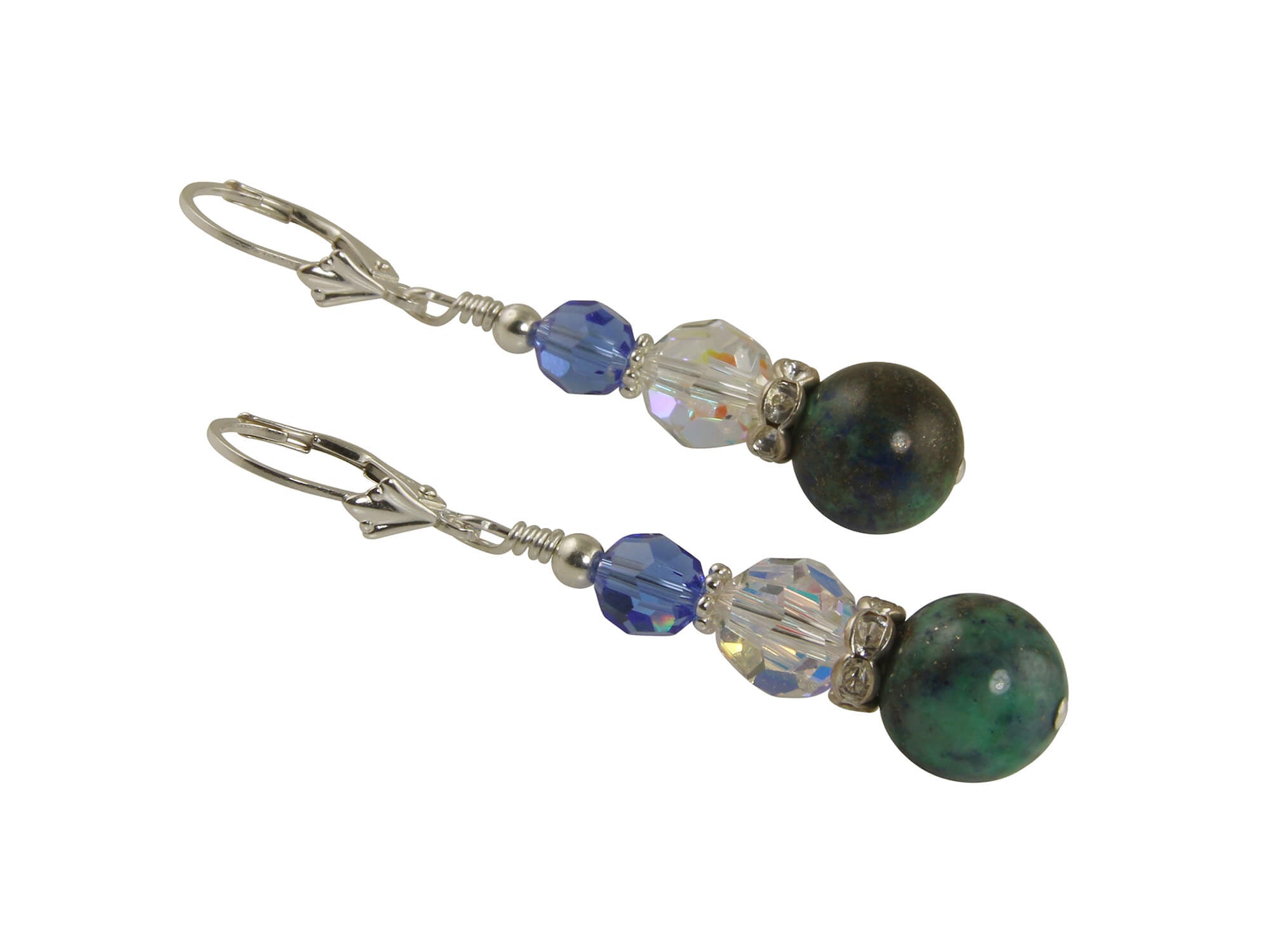 Azurite Sapphire Gemstone Beaded Earrings for Women - Handmade Boho Dangle Jewelry - Perfect for Parties, Weddings & Everyday Wear