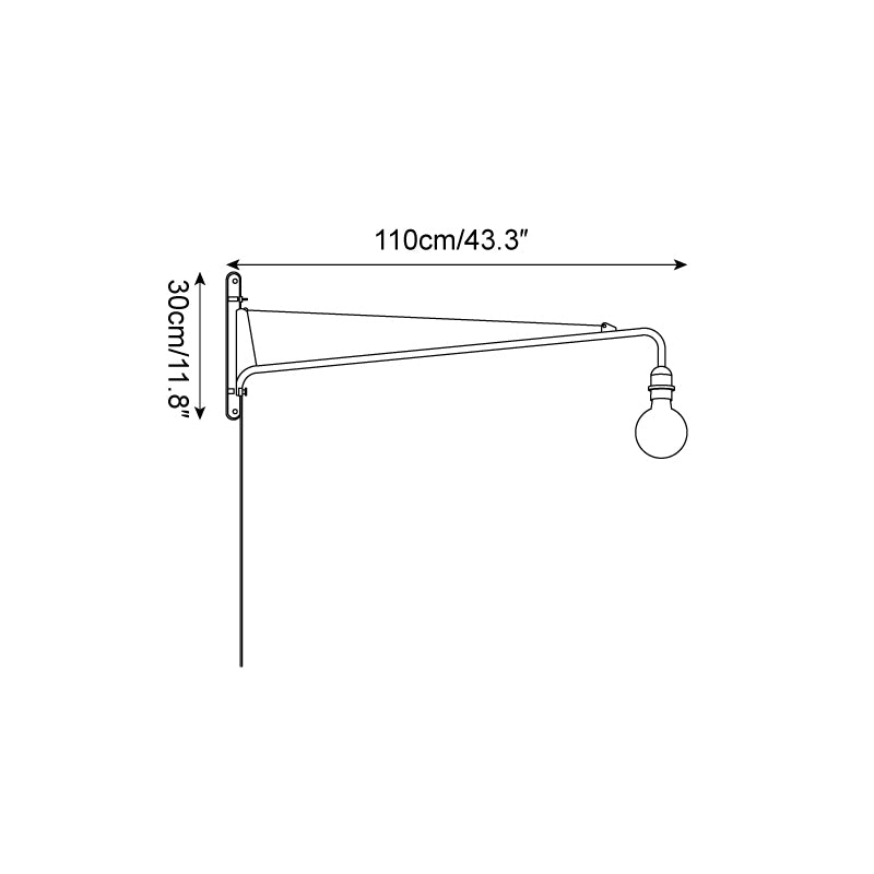 Modern Potence Wall Lamp - Adjustable Swing Arm Sconce for Bedroom, Living Room & Office - Industrial Style Lighting Fixture with Matte Black Finish - Perfect for Reading, Task Lighting & Decor