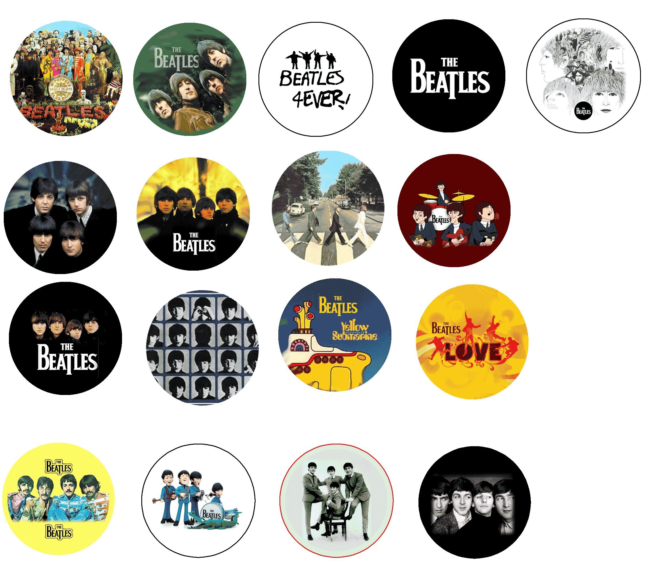 The Beatles Button Magnet Set - 17 Piece Collectible (2.25 Inch Diameter) - Perfect for Fridge, Lockers, Bulletin Boards & Fan Memorabilia Displays