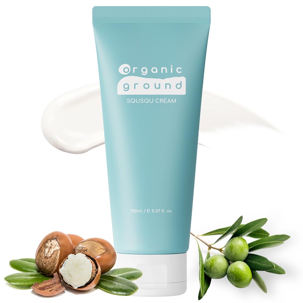 SQUSQU Cream High Moisturizing Baby Organic Face & Body Lotion - 5.1 fl oz (150ml) Hypoallergenic Korean Skincare for Sensitive Skin - Perfect for Daily Hydration, Diaper Rash Prevention & Winter Dry Skin Care