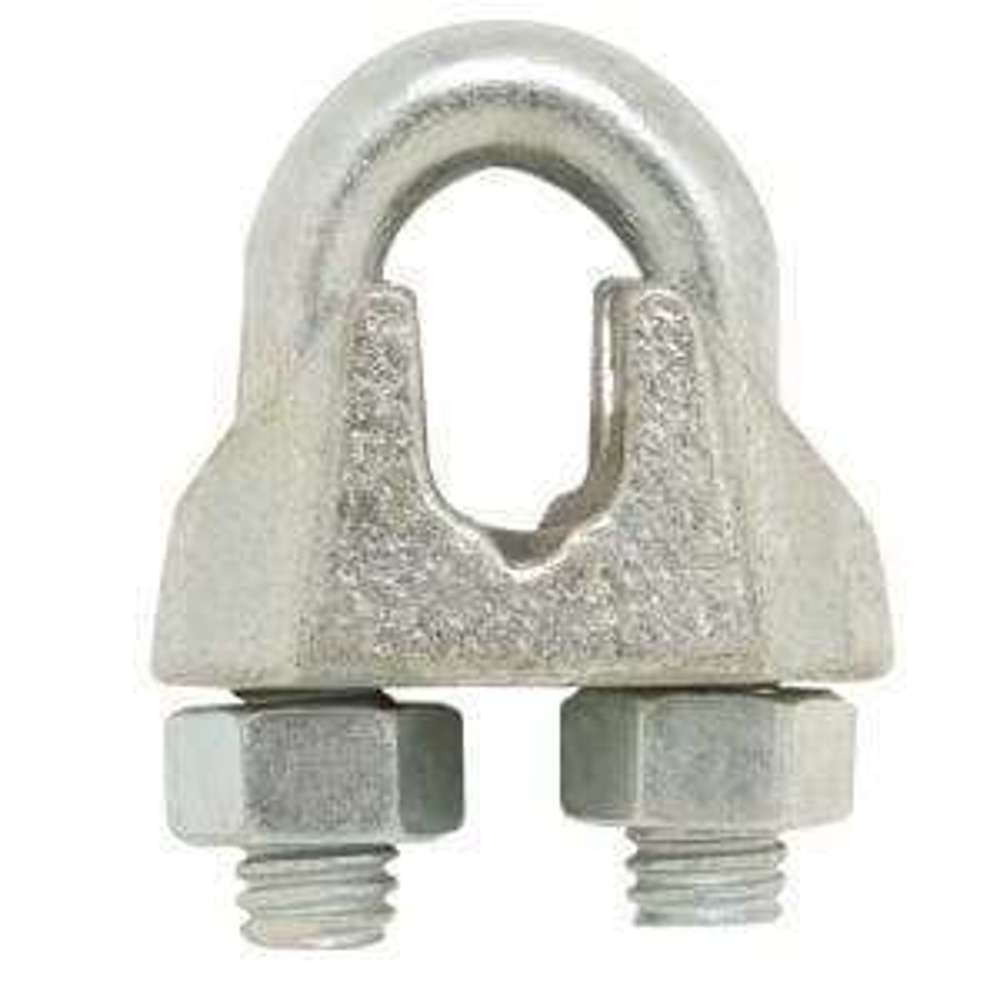 Fixworx 6mm Galvanized Wire Rope Grip Clamps (2-Pack) - Heavy Duty Cable Clamps for Marine, Construction & DIY Projects