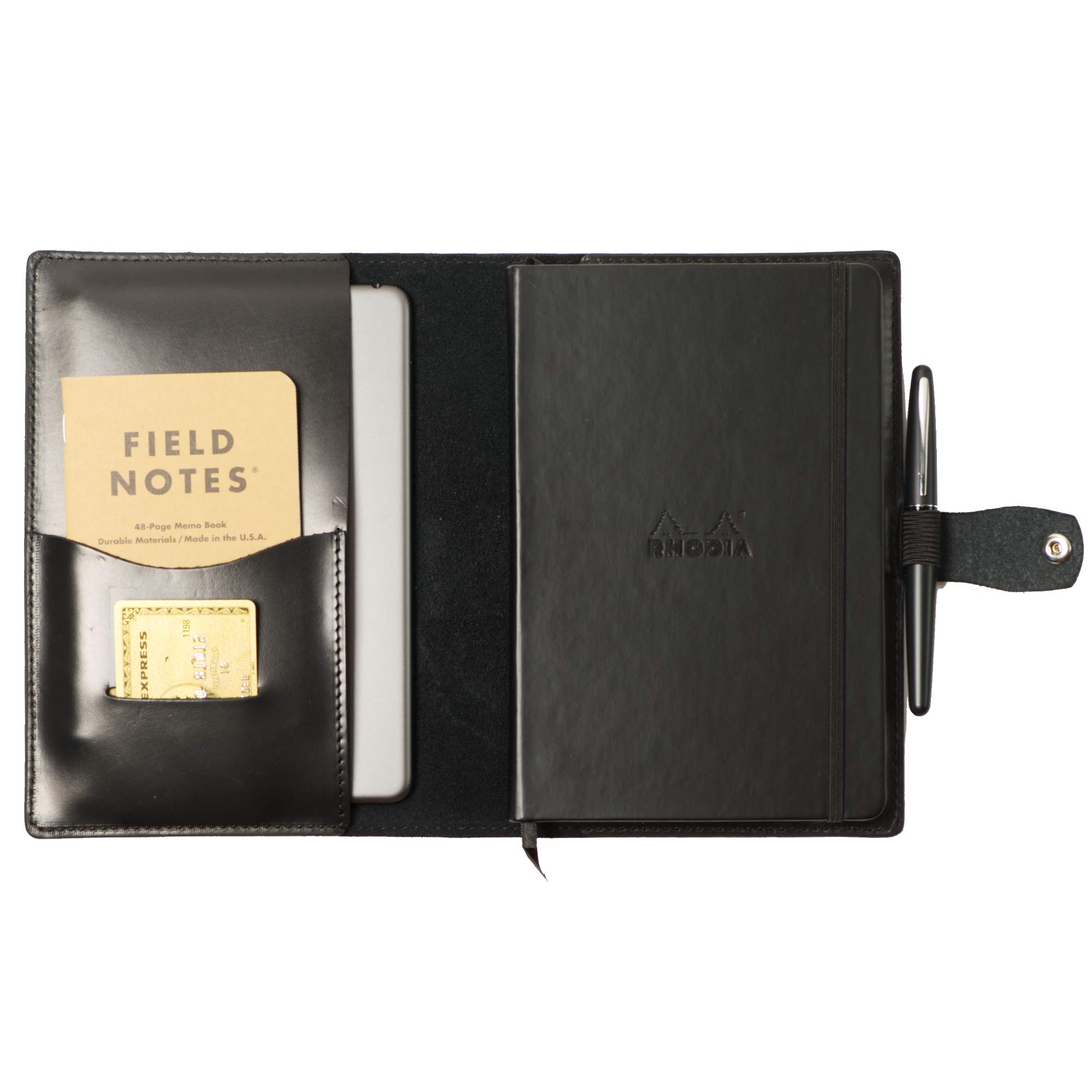 Premium A5 Notebook Leather Cover - Handmade in USA with Horween Chromexcel Full Grain Leather - Fits Rhodia, Leuchtturm1917 & Hobonichi - Perfect for Journaling, Note-Taking & Office Use