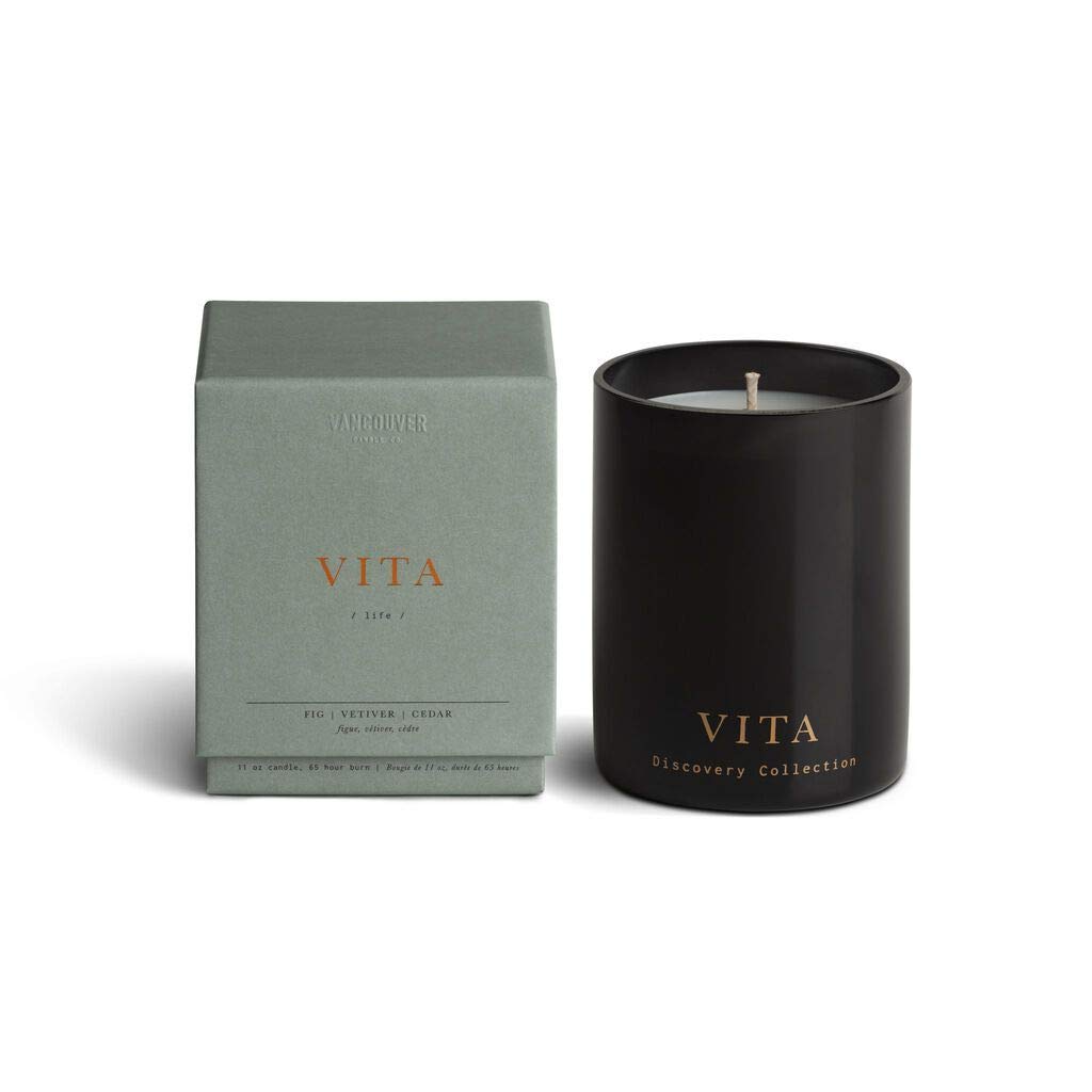 Vancouver Candle Co. Vita Discovery Candle - Non-Toxic Soy Wax Aromatherapy Candle with Natural Essential Oils - Strong Scented 10oz Jar Candle in Gift Box - Perfect for Relaxation, Meditation & Home Decor