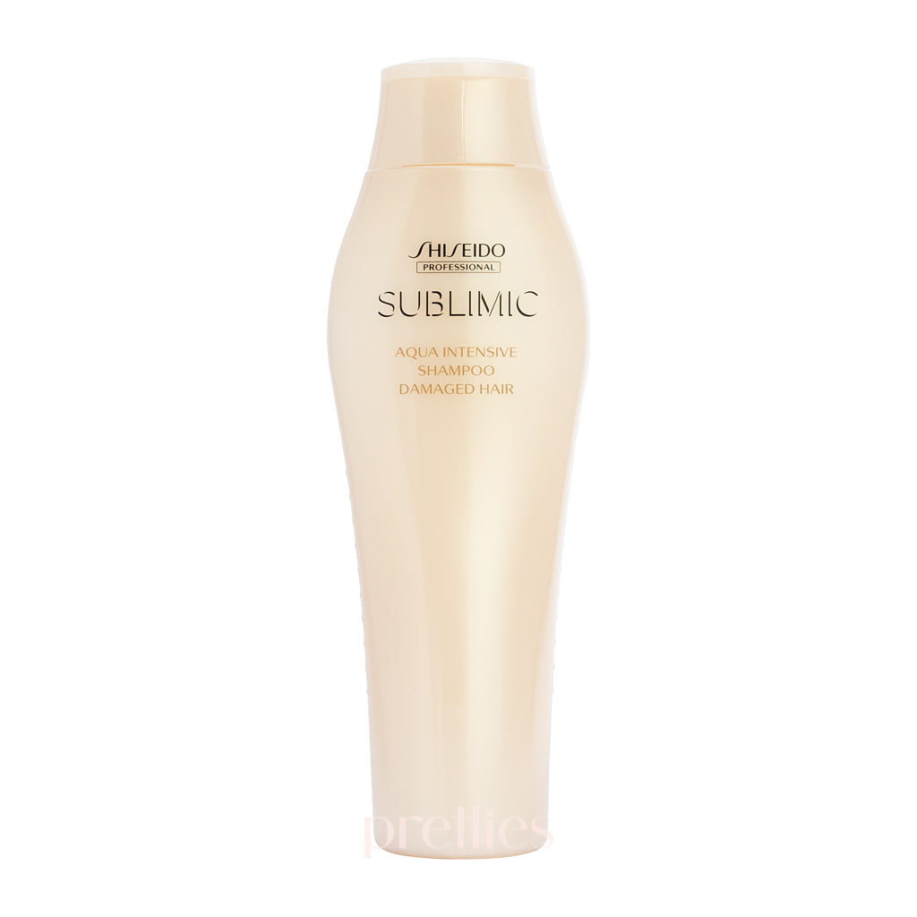 Shiseido SUBLIMIC Aqua Intensive Shampoo for Damaged Hair - Golden Repair Formula 250ml | Hydrating & Nourishing Treatment for Dry, Brittle Hair | Perfect for Daily Hair Care Routine & Salon-Quality Results at Home