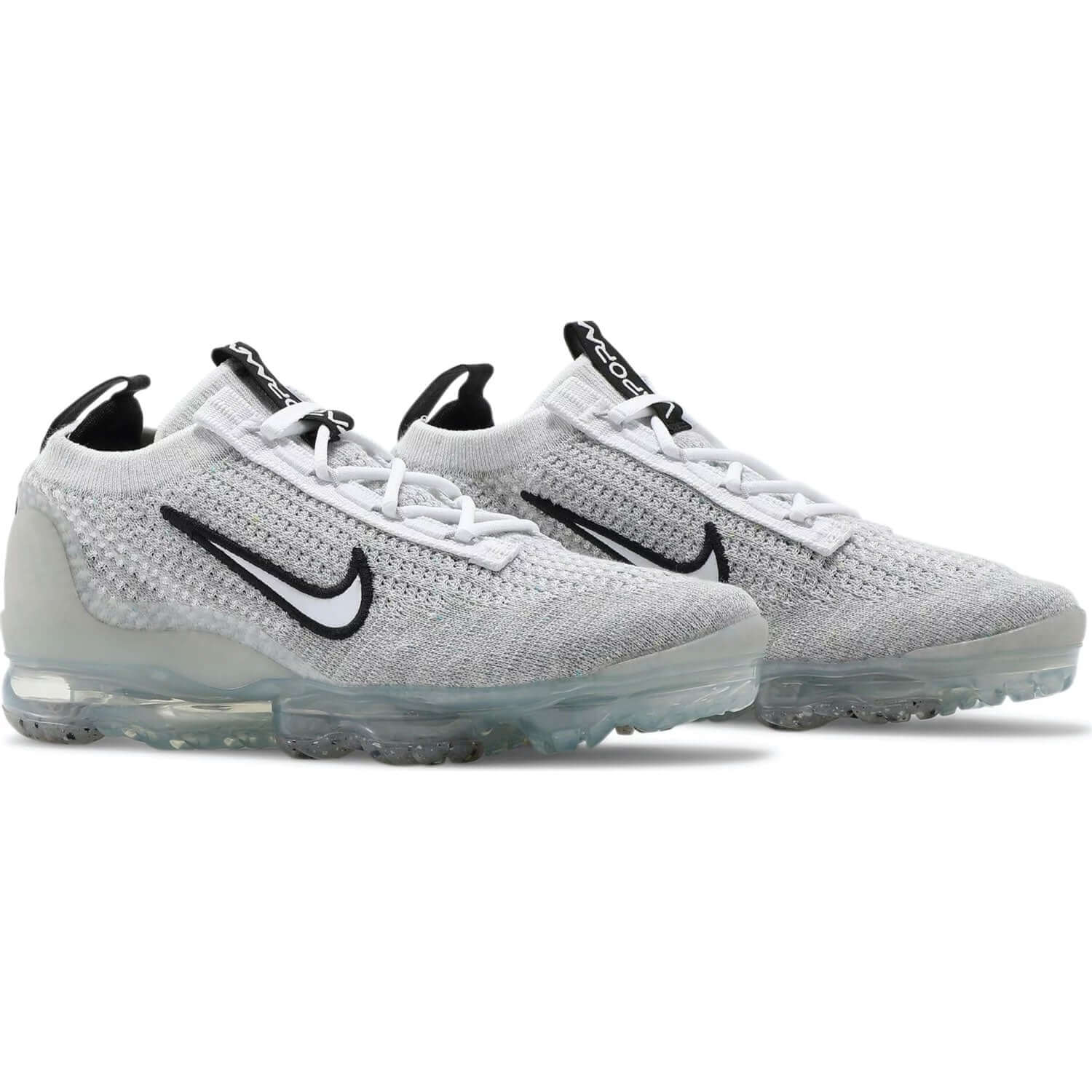 Nike Air VaporMax 2021 Flyknit GS Running Shoes - Women's White Metallic Silver Sneakers for Gym, Jogging & Casual Wear