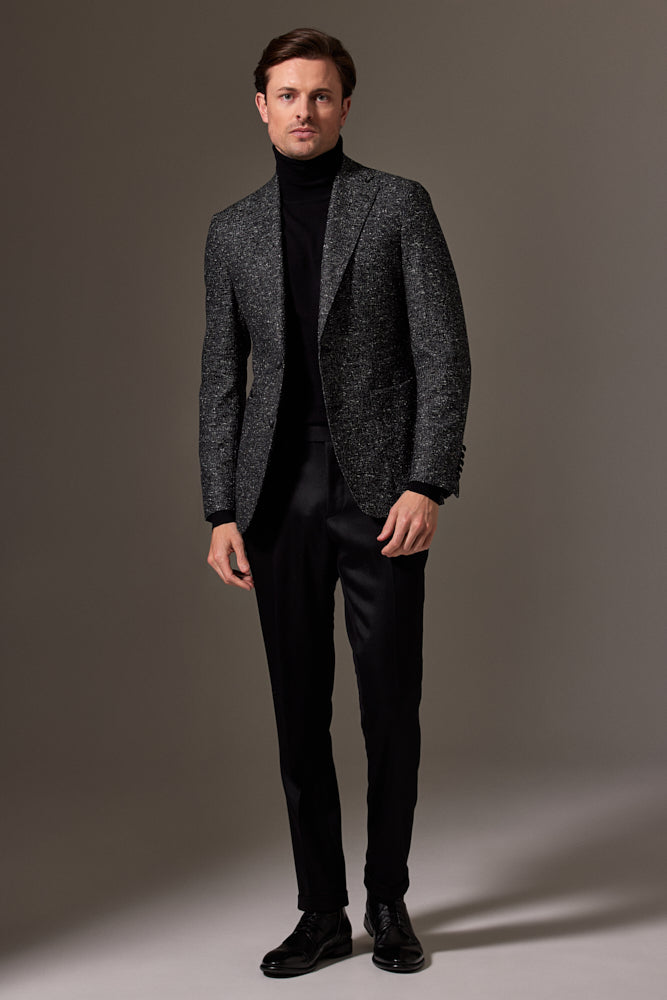 Liam Sports Jacket - Black & White Tweed Coat for Men | Classic Casual & Outdoor Wear | Perfect for Golf, Hiking & Everyday Fashion