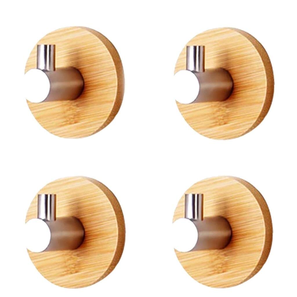 4-Pack Heavy Duty Stainless Steel Self-Adhesive Wall Hooks - Waterproof Hanging Hooks for Coats, Hats, Towels & Robes - Bathroom, Bedroom & Kitchen Organization (Wall Mount, No Drilling Required)