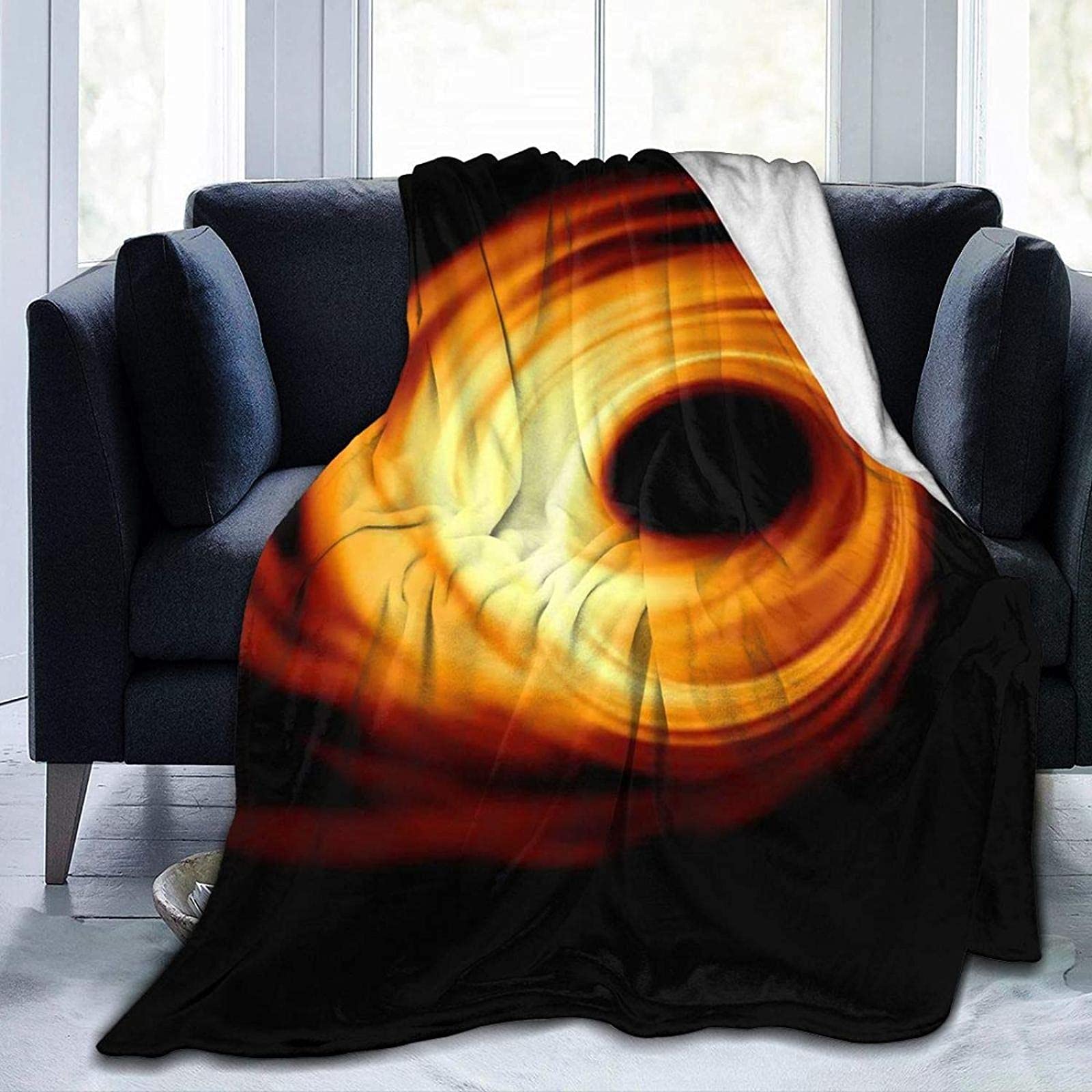 Epushow Micro Blanket - Ultra Soft & Lightweight Black Hole Print Throw Blanket for Bed, Sofa & Living Room - Warm & Comfortable All-Season Use - Perfect for Cozy Nights, Movie Time & Relaxation