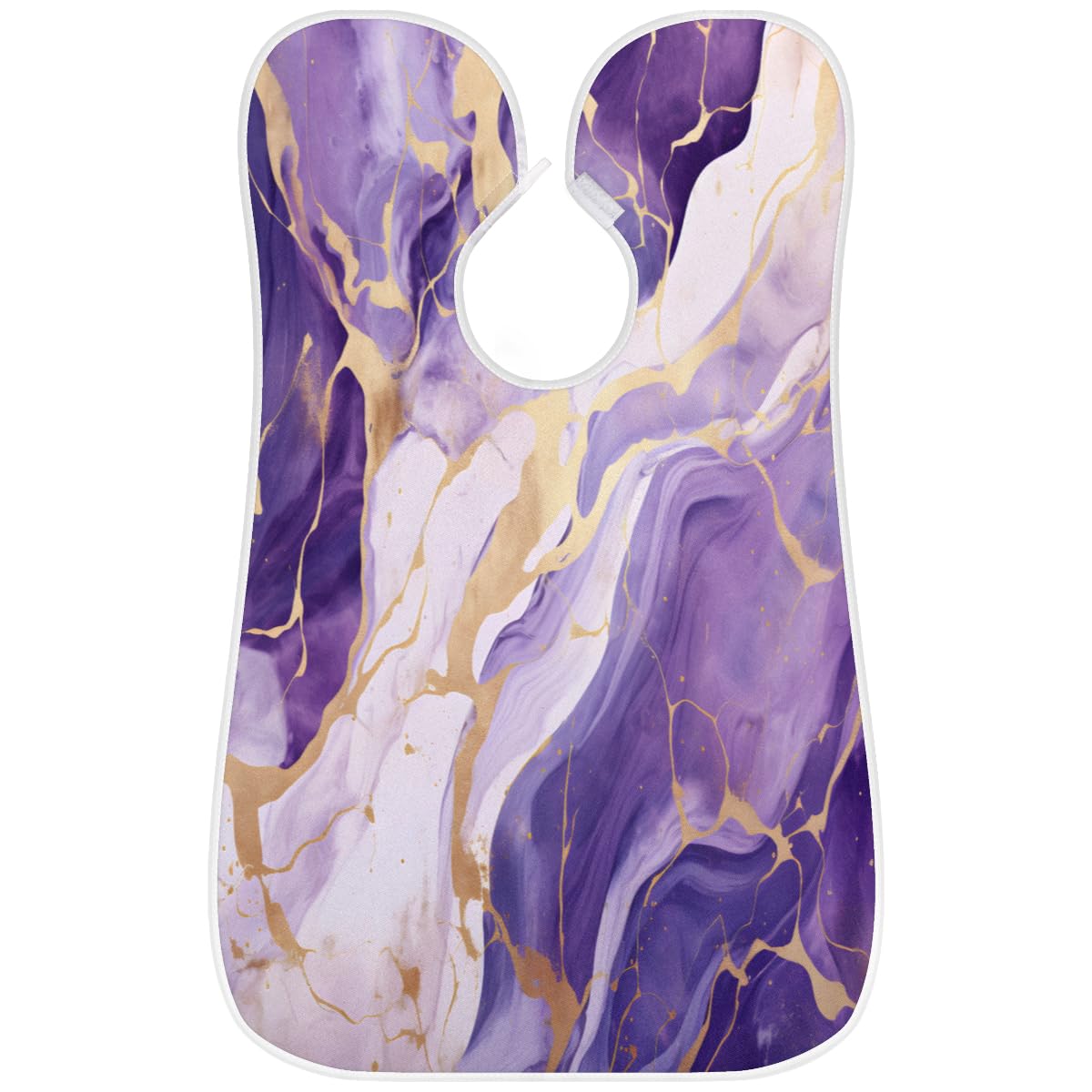 Premium Purple Gold Marble Beard Shaving Bib for Men - Waterproof Hair Dye Apron & Makeup Cape for Barbers, Stylists & Home Use - Sink Hair Catcher & Beard Trimming Accessory - Perfect Gift for Grooming Enthusiasts (Great for Salons, Home Grooming & Professional Use)