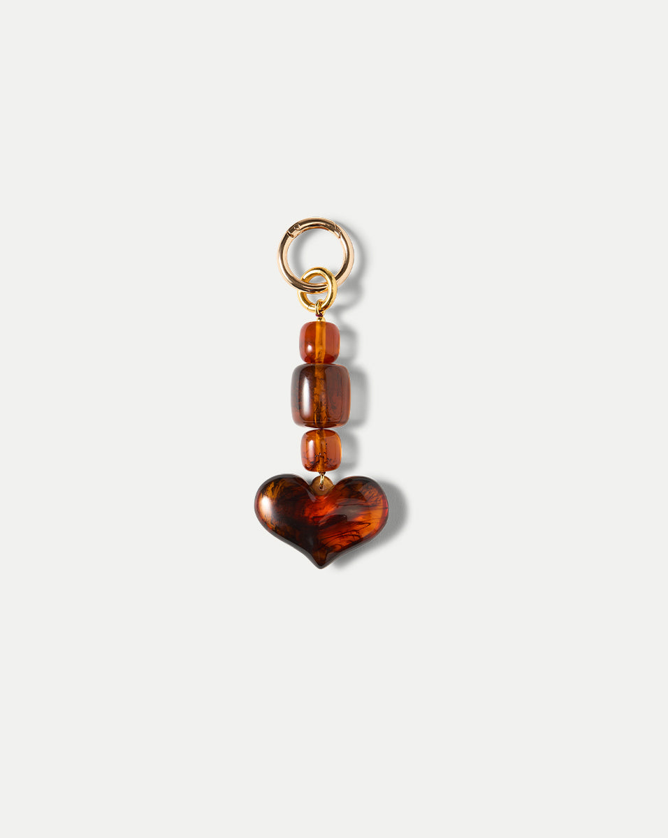 Brown Heart-Shaped Bag Charm - Cute & Stylish Accessory for Purses, Backpacks & Keychains - Perfect Gift for Women & Girls