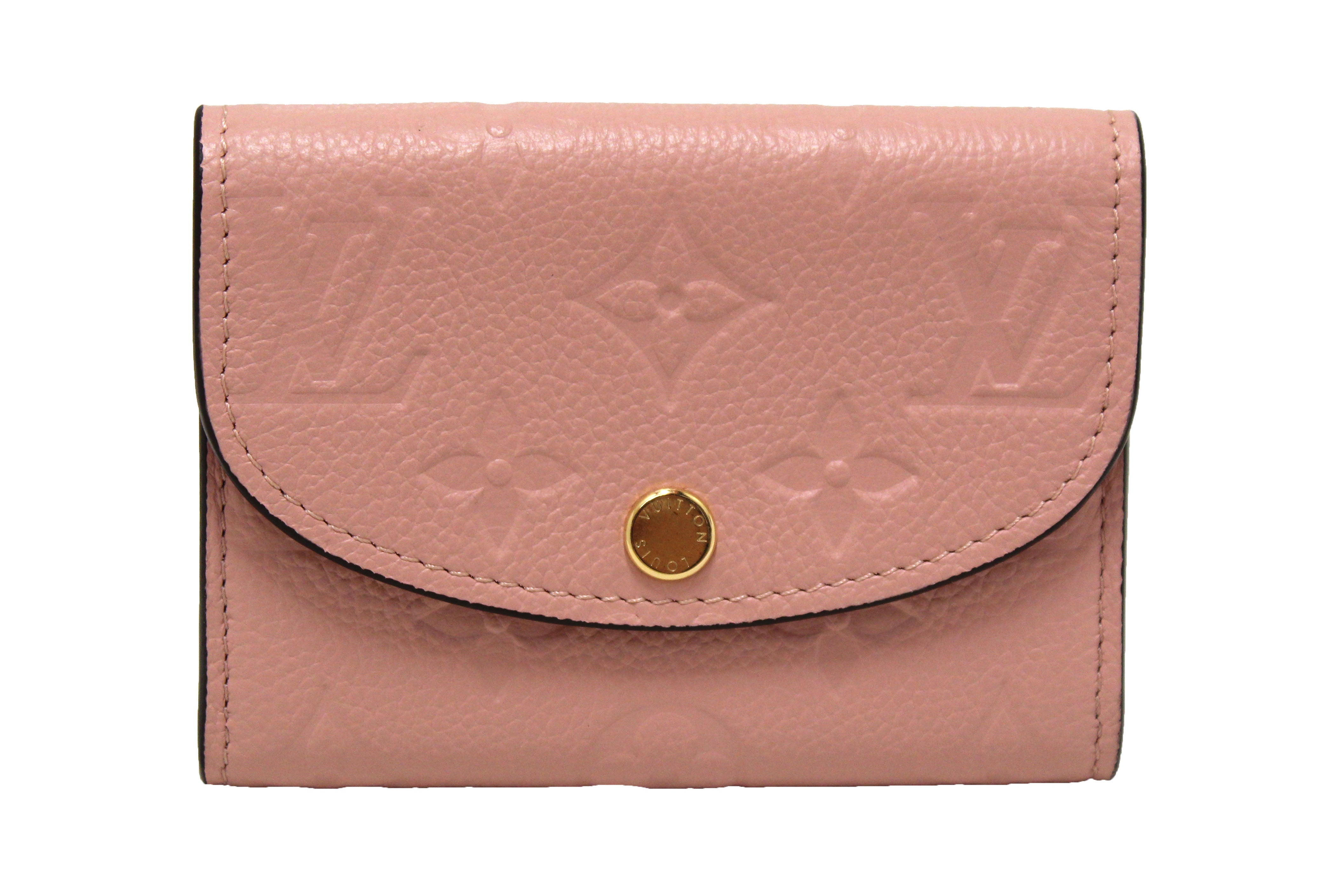 Authentic Louis Vuitton Pink Monogram Empreinte Leather Rosalie Coin Purse & Wallet - Stylish Compact Card Holder for Women, Perfect for Everyday Use, Travel & Gift Giving