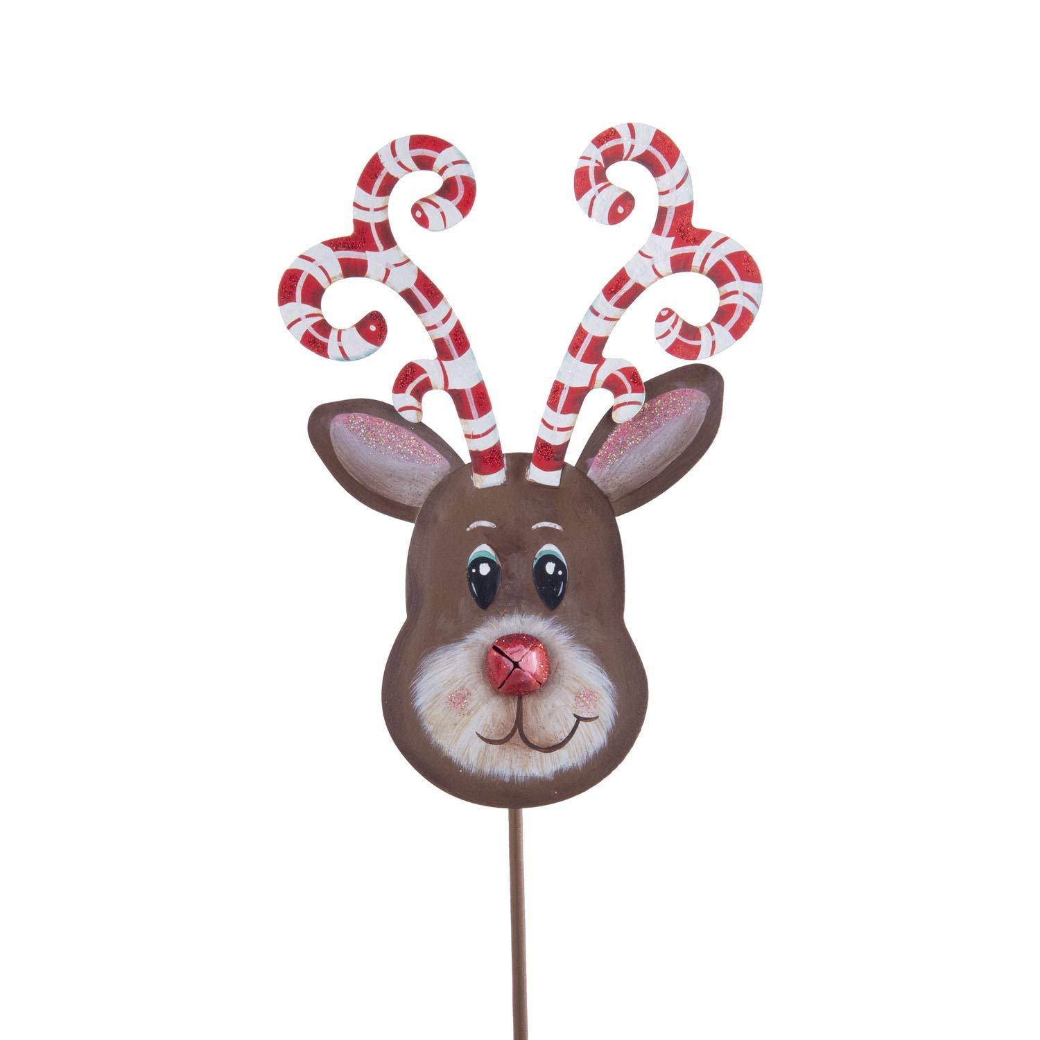The Round Top Collection - Large Metal Candy Cane Reindeer Christmas Decoration for Outdoor & Indoor Holiday Decor