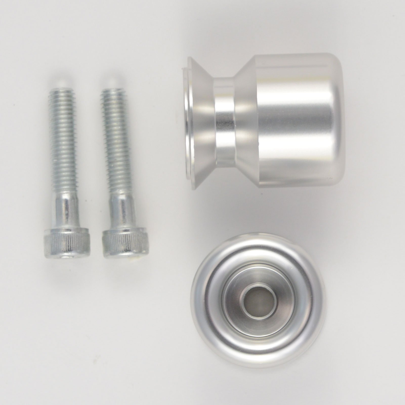 8mm Motorcycle Swingarm Paddock Stand with Bobbin Spools - Silver Frame Sliders for Easy Bike Maintenance & Storage | Perfect for Garage, Track Days & DIY Repairs