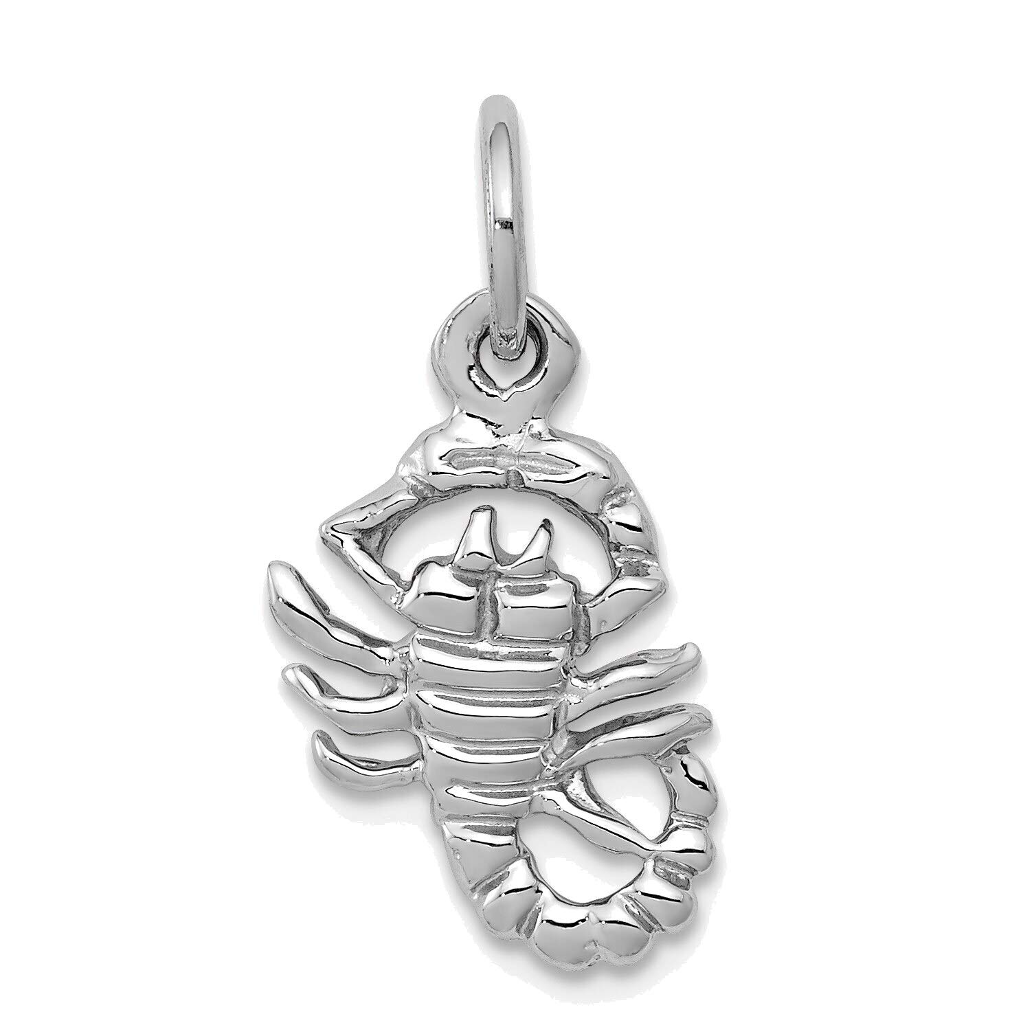10kt White Gold Scorpion Charm Pendant - Perfect for Gifts & Zodiac Jewelry