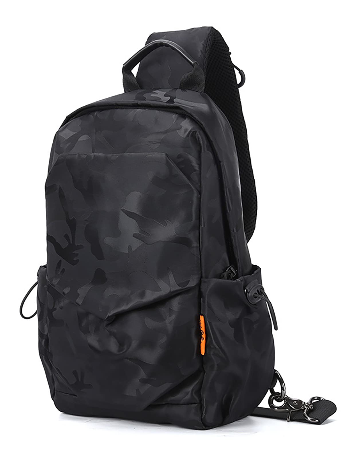 Eaglebeky Lightweight Nylon Sling Backpack for Men & Women - Compact Crossbody Shoulder Messenger Bag for Hiking, Travel & Daily Use (Camouflage Black)
