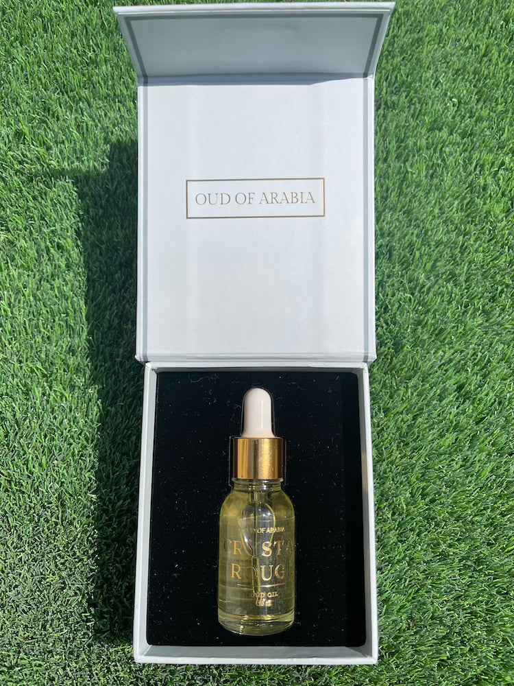 Premium Crystal Rouge Oud Perfume Oil (15ml) - Exotic Arabian Fragrance for Women & Men - Perfect for Date Nights, Special Occasions & Luxury Gifting